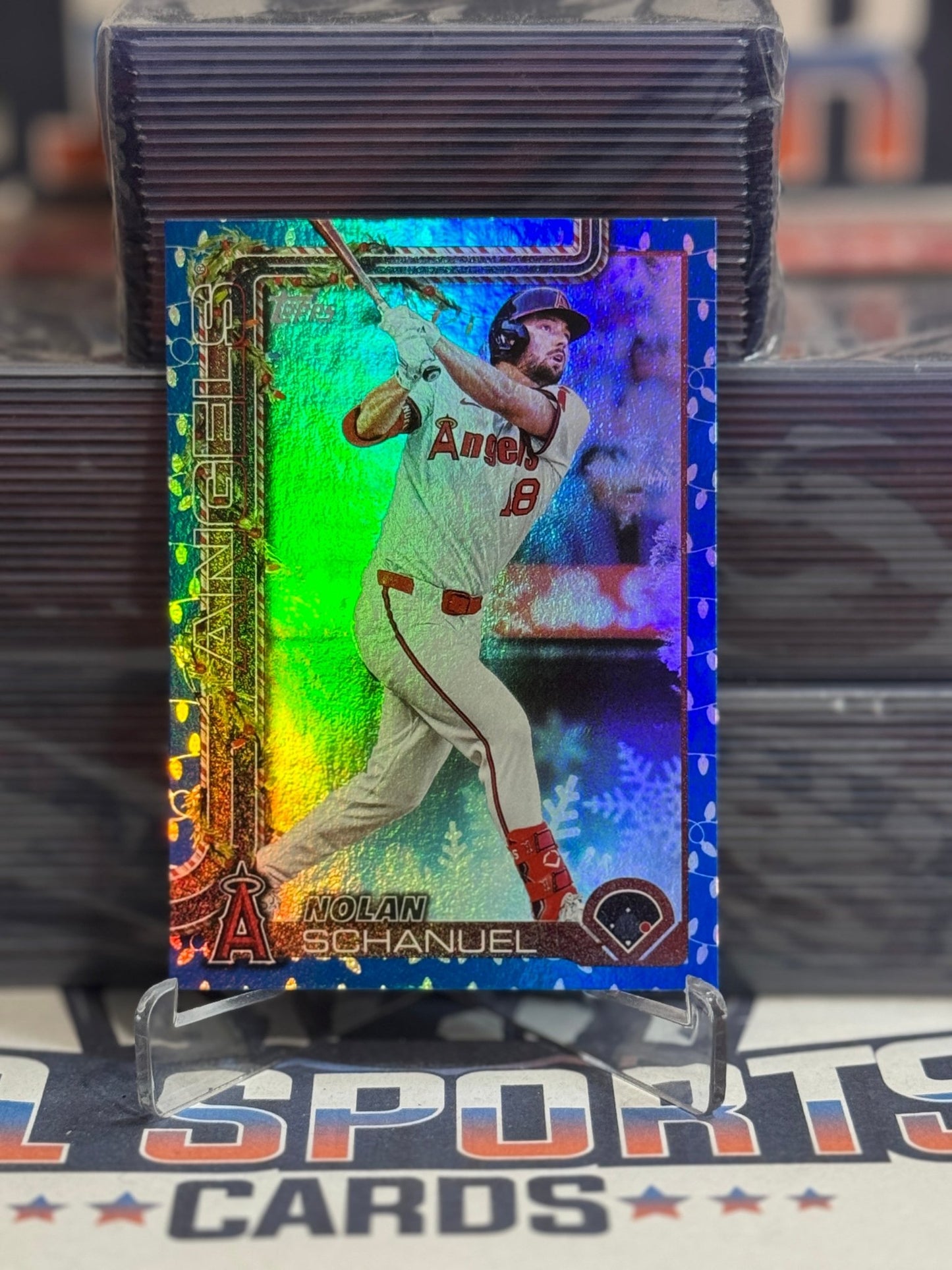 2025 Topps Holiday (Blue Lights) Nolan Schanuel H55