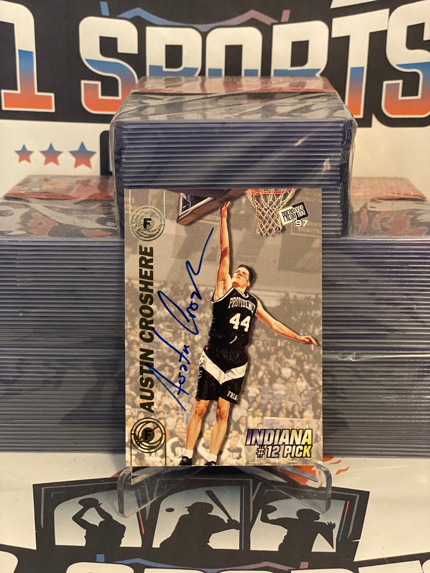 1997 Press Pass (Double-Threat Basketball Auto) Austin Croshere #22
