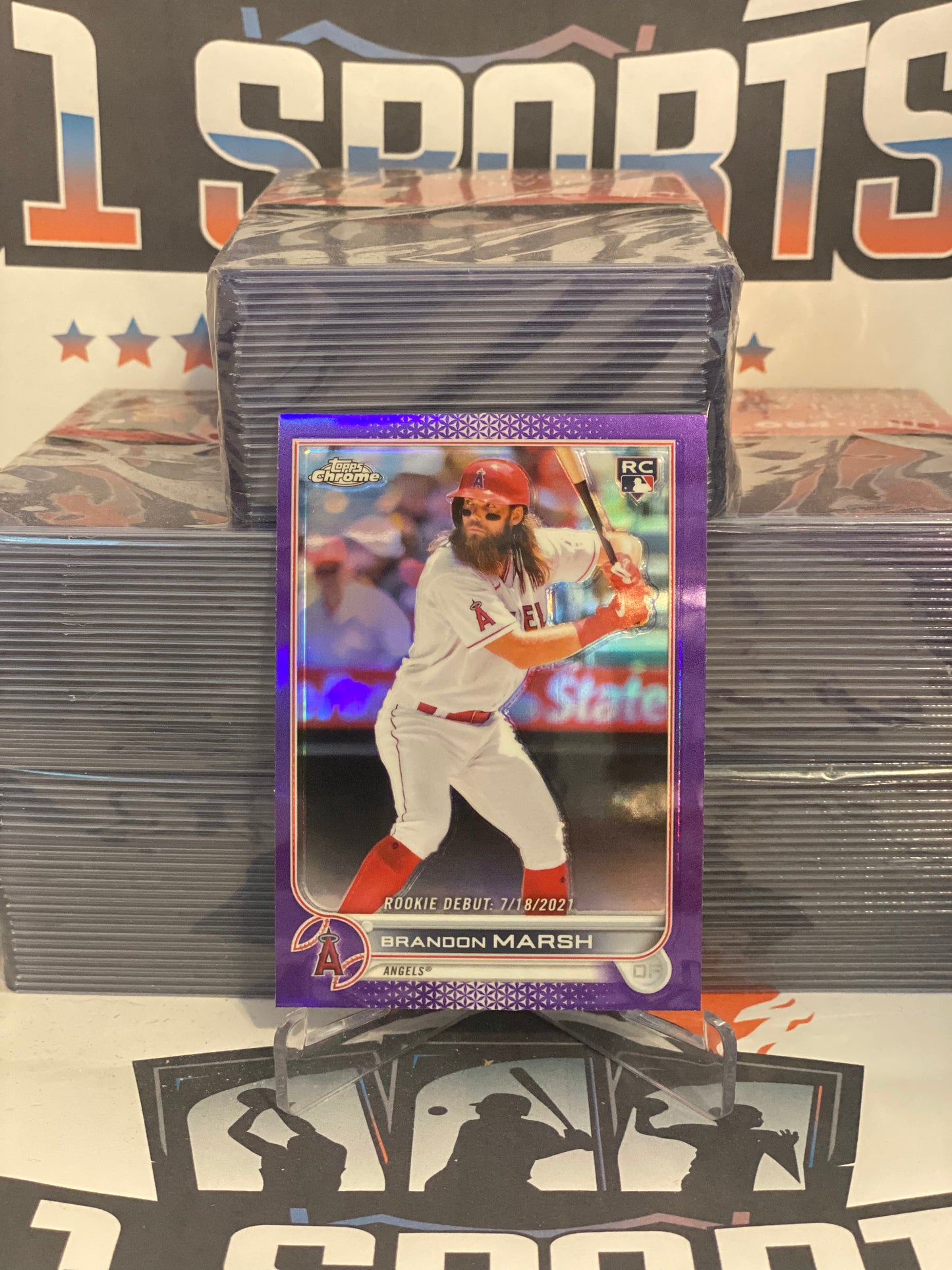 2022 Topps Chrome Update (Purple Refractor, MLB Debut) Brandon Marsh Rookie #USC188