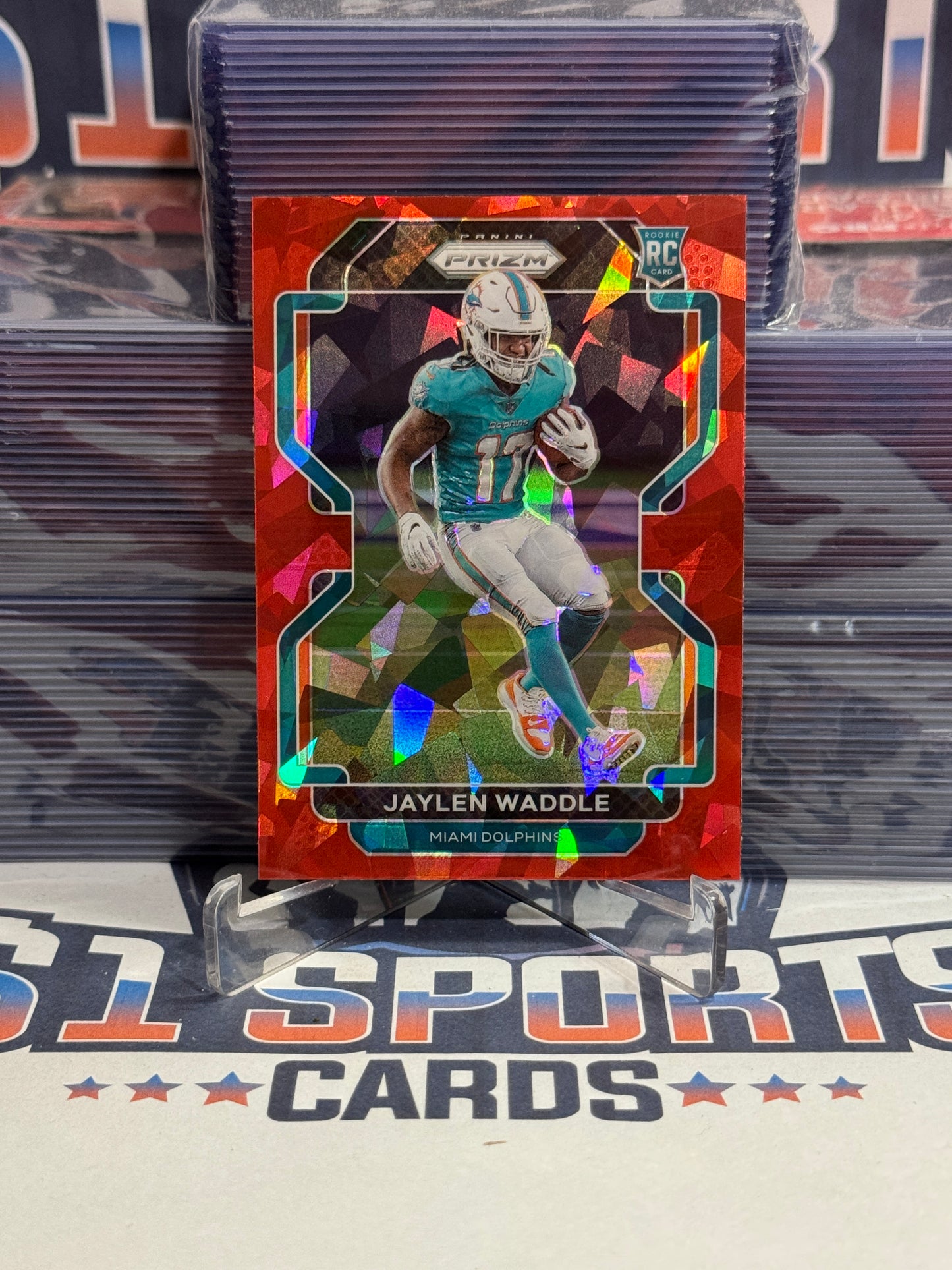 2021 Panini Prizm (Red Ice Prizm) Jaylen Waddle Rookie #338