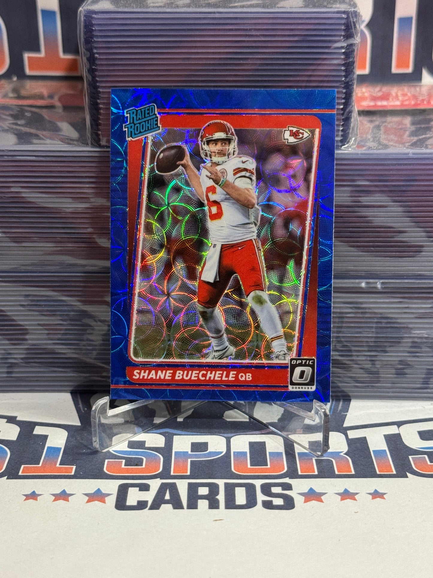 2021 Donruss Optic (Blue Scope Prizm, Rated Rookie) Shane Buechele #298