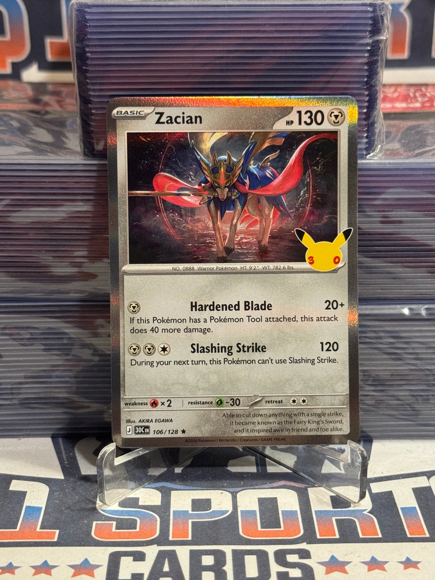 Pokemon TCG: 30th Celebration - Zacian (Holo, Rare) #106
