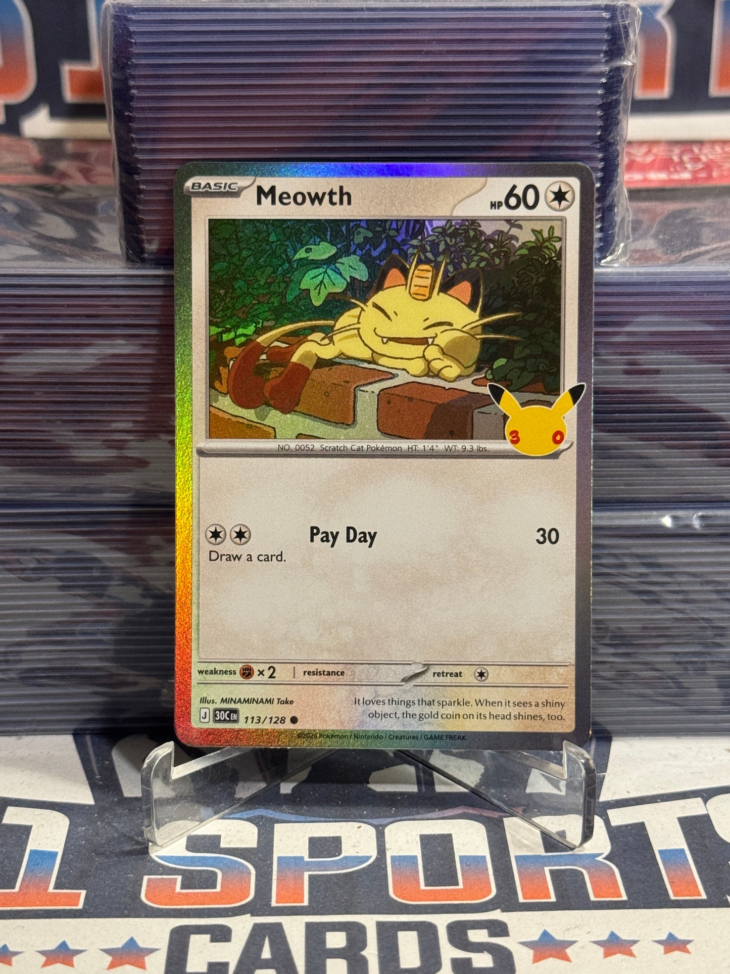 Pokemon TCG: 30th Celebration - Meowth (Holo, Common) #113
