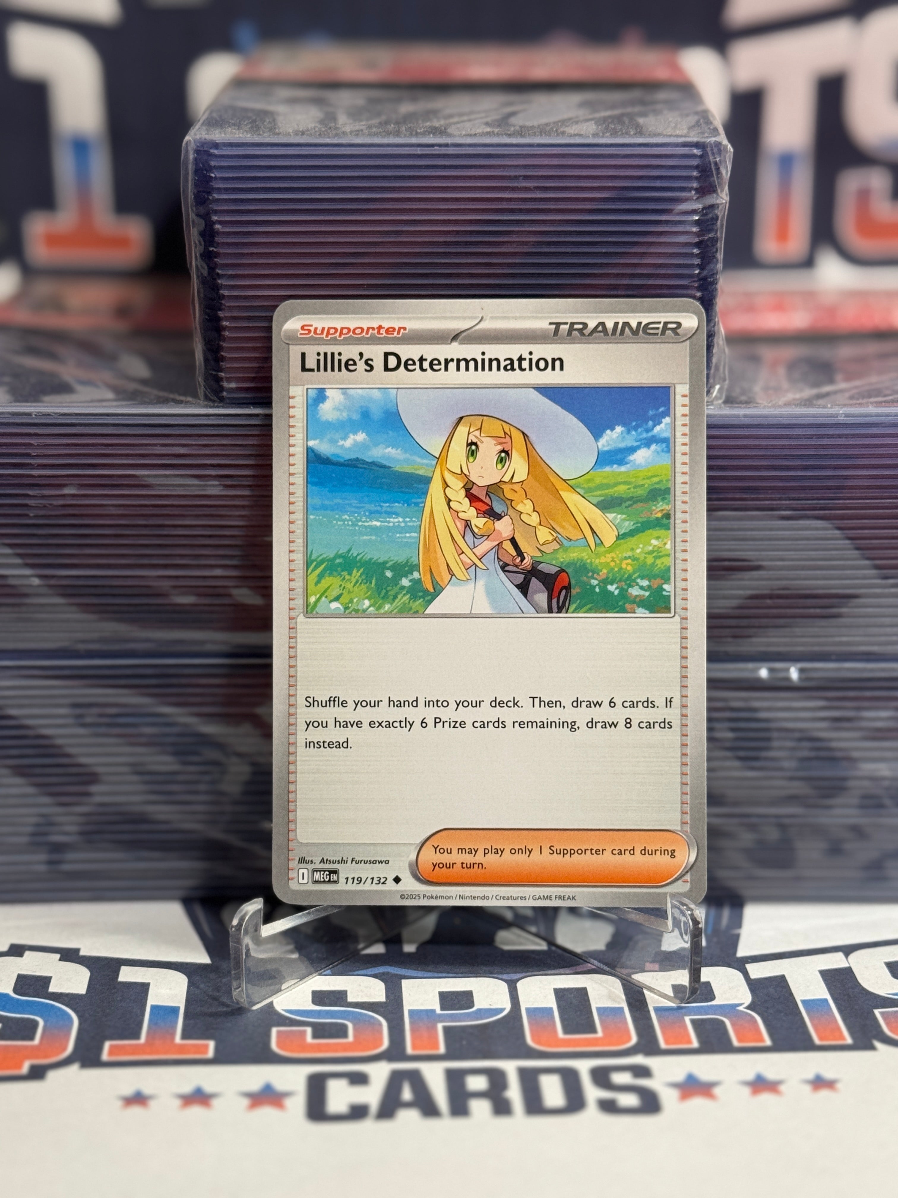 pokemon lillie cards (Deluxe Pack: ex #349/379, 2-Diamonds) proof acrylic case and featuring a striking image of the captivating character Pokemon TCG: Mega Evolution -