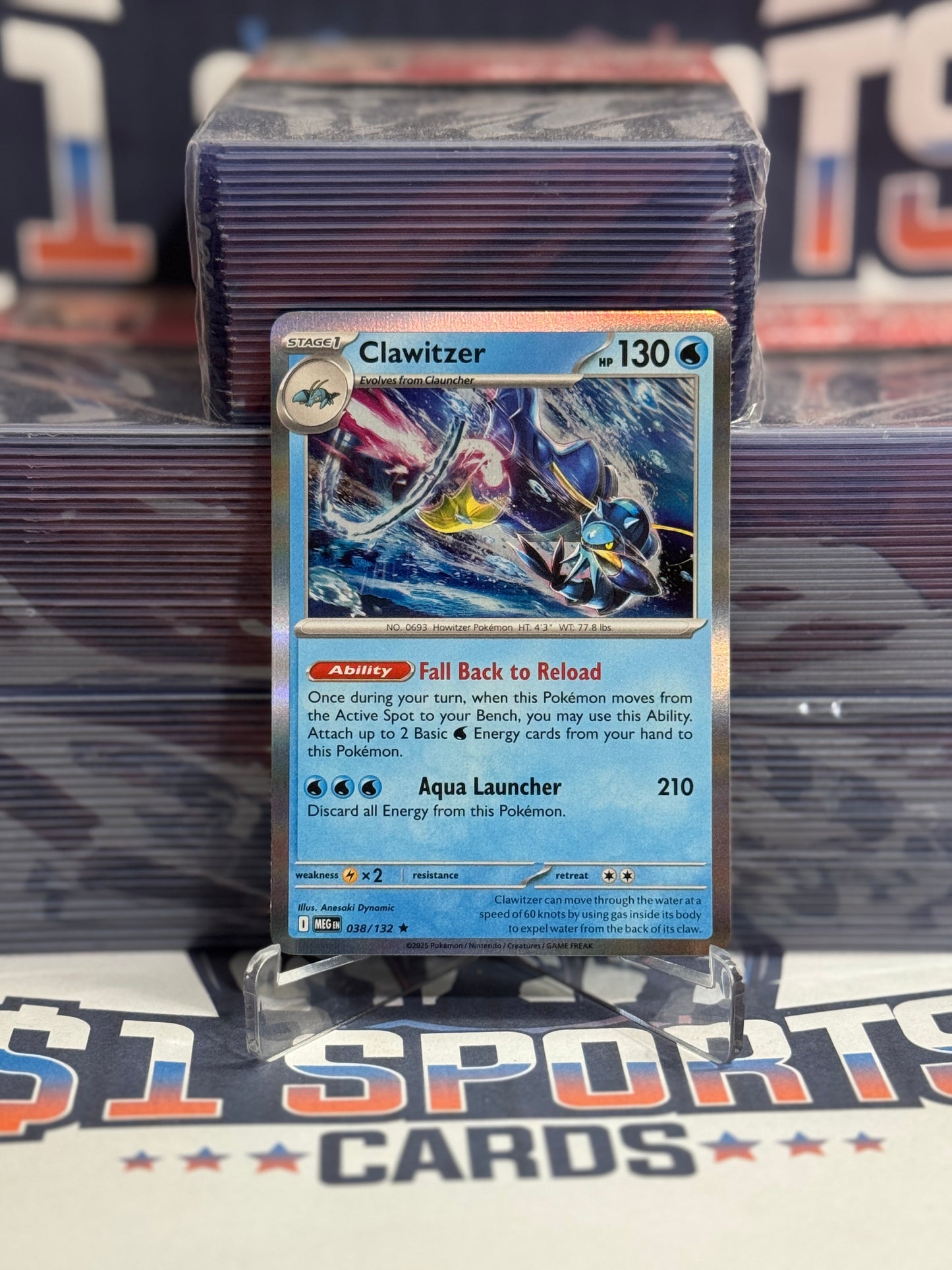 Pokemon TCG: Mega Evolution - Clawitzer (Reverse Holo, Rare) #38