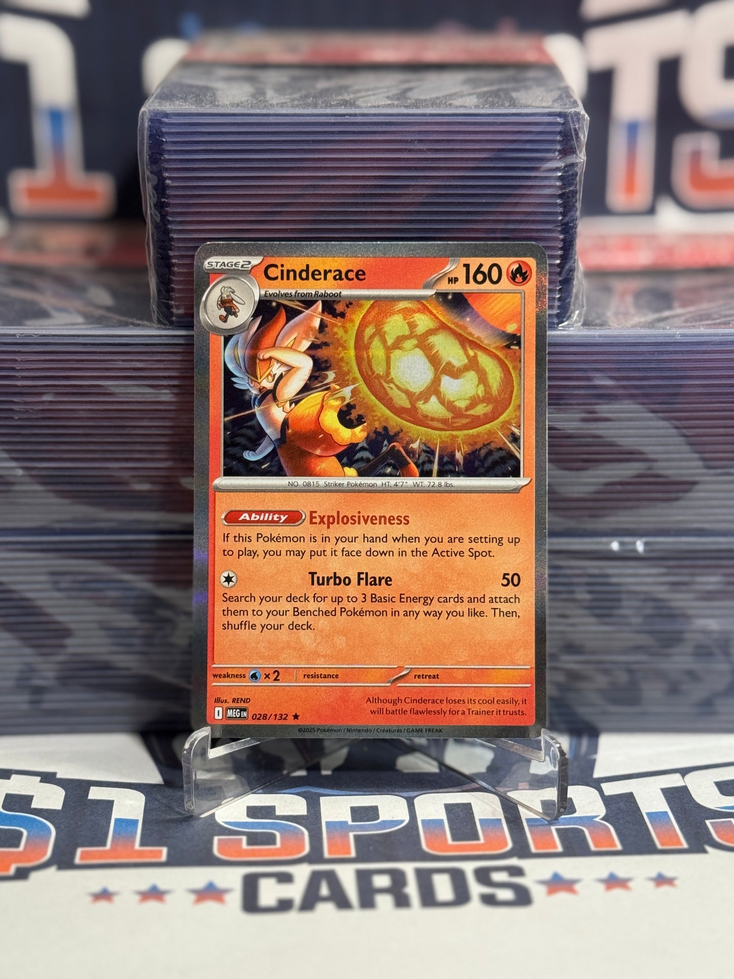 Pokemon TCG: Mega Evolution - Cinderace (Holo, Rare) #28