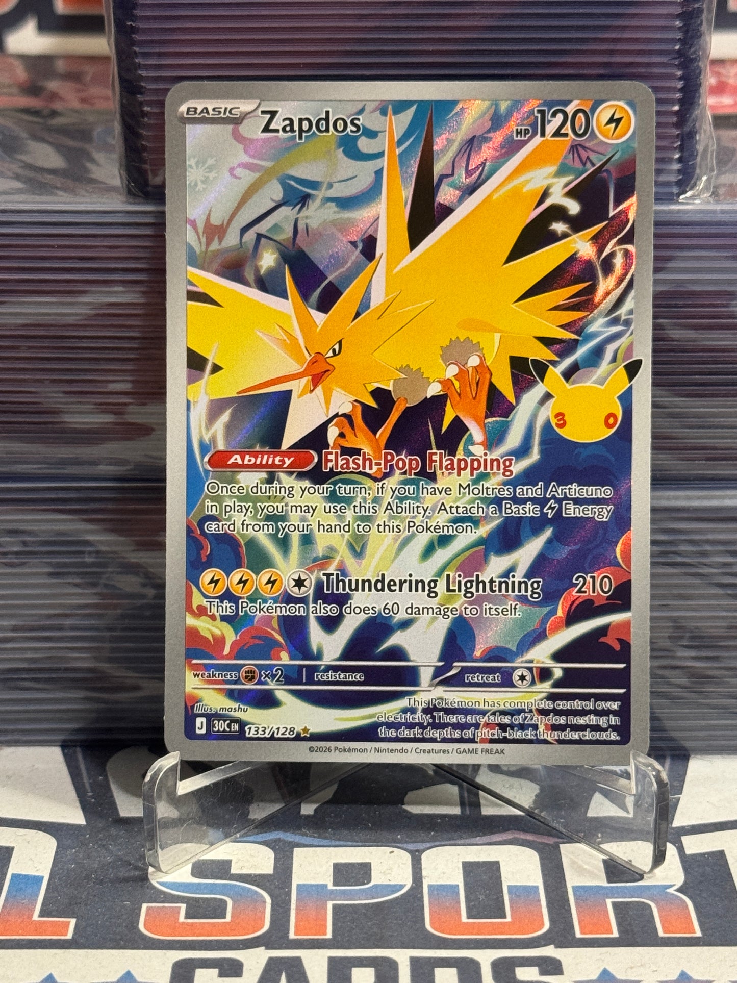 Pokemon TCG: 30th Celebration - Zapdos (Illustration Rare) #133