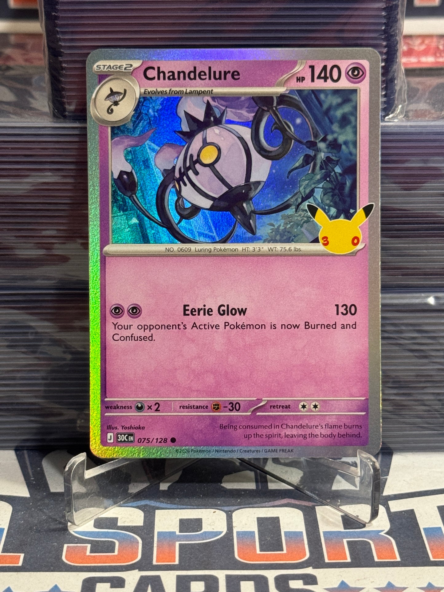 Pokemon TCG: 30th Celebration - Chandelure (Holo, Common) #75