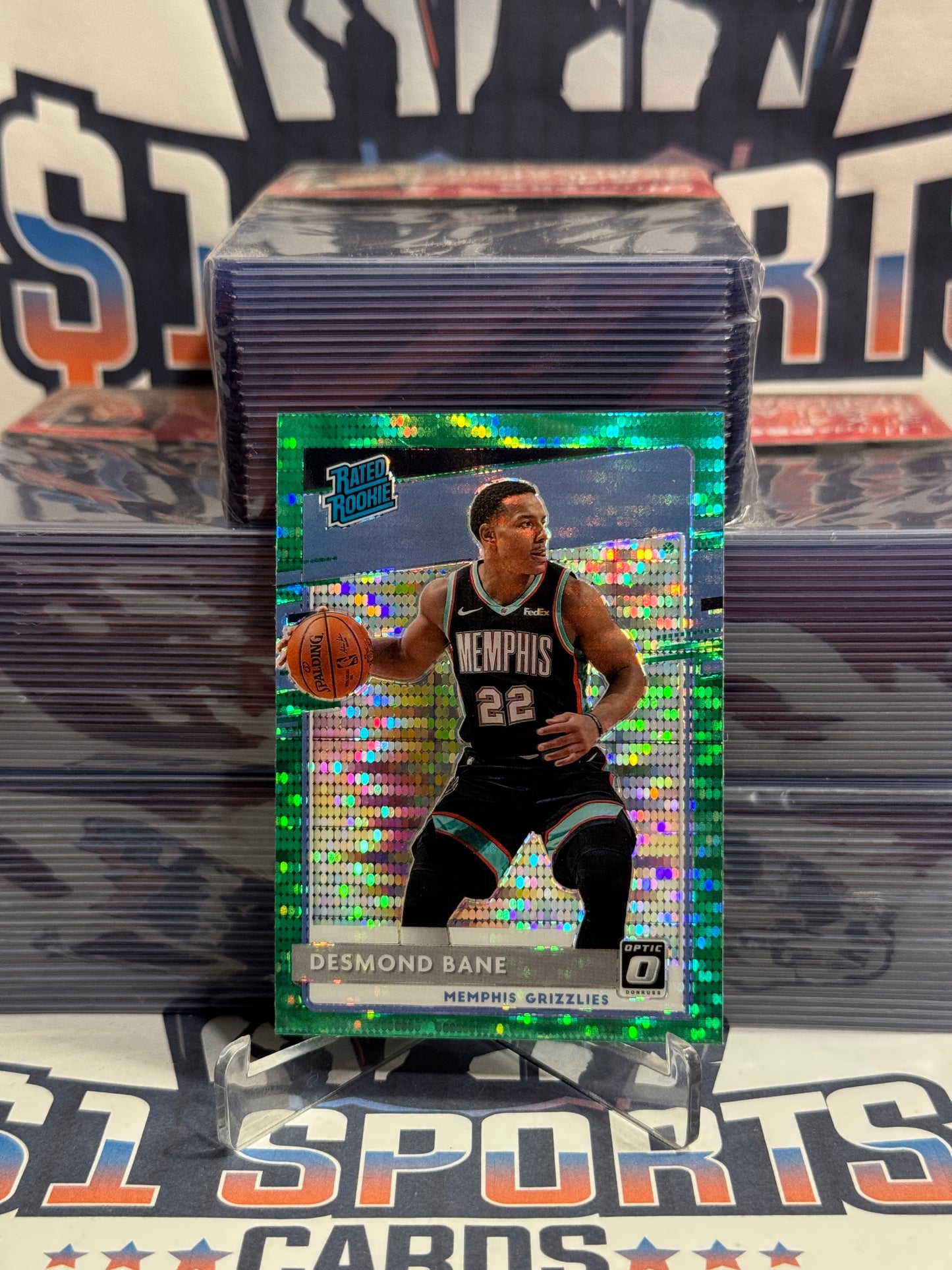 2020 Donruss Optic (Neon Green Pulsar, Rated Rookie) Desmond Bane #180