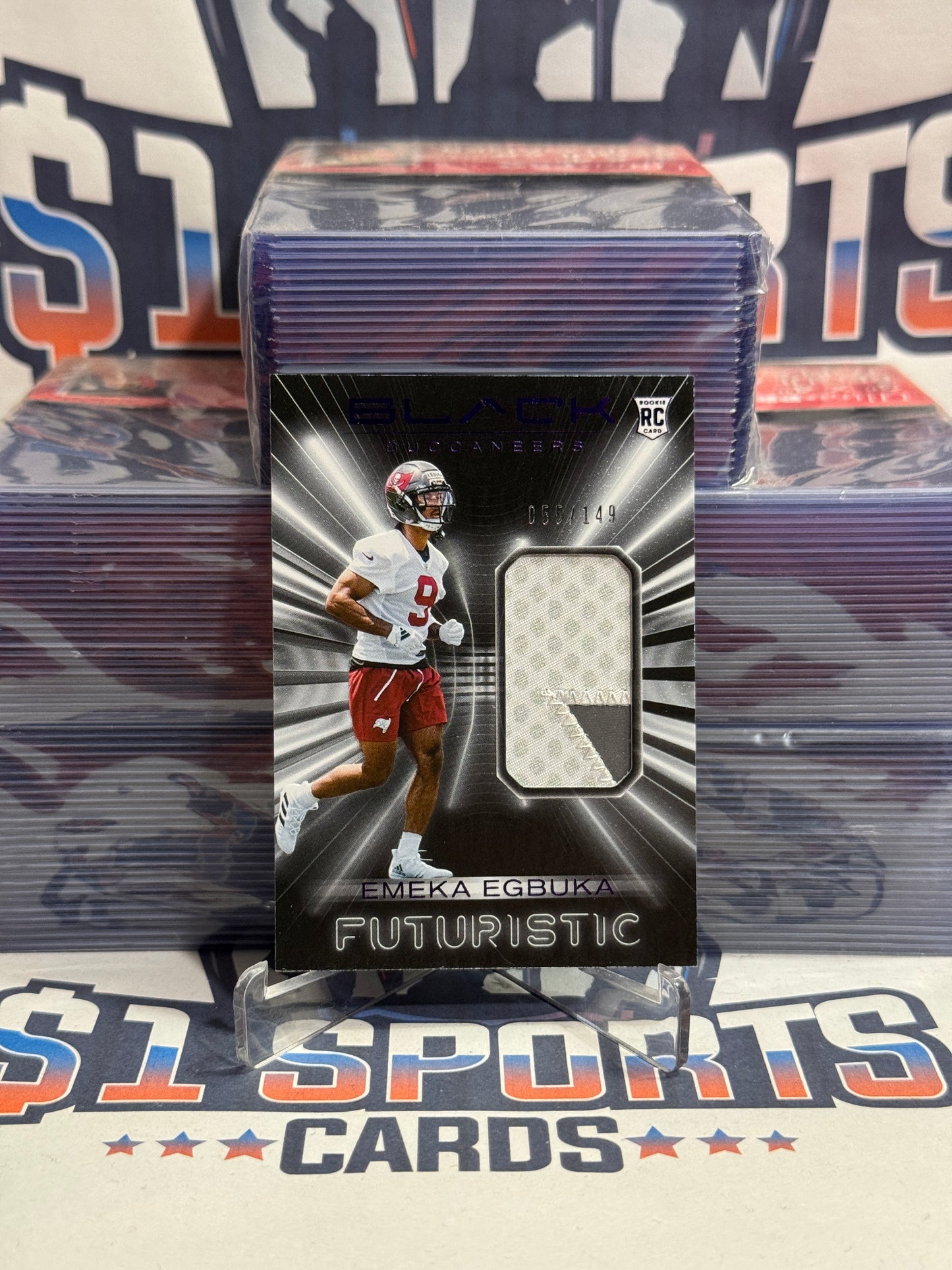 2025 Panini Black (Purple Prizm, Futuristic Relic 55/149) Emeka Egbuka Rookie #FUT-EEA
