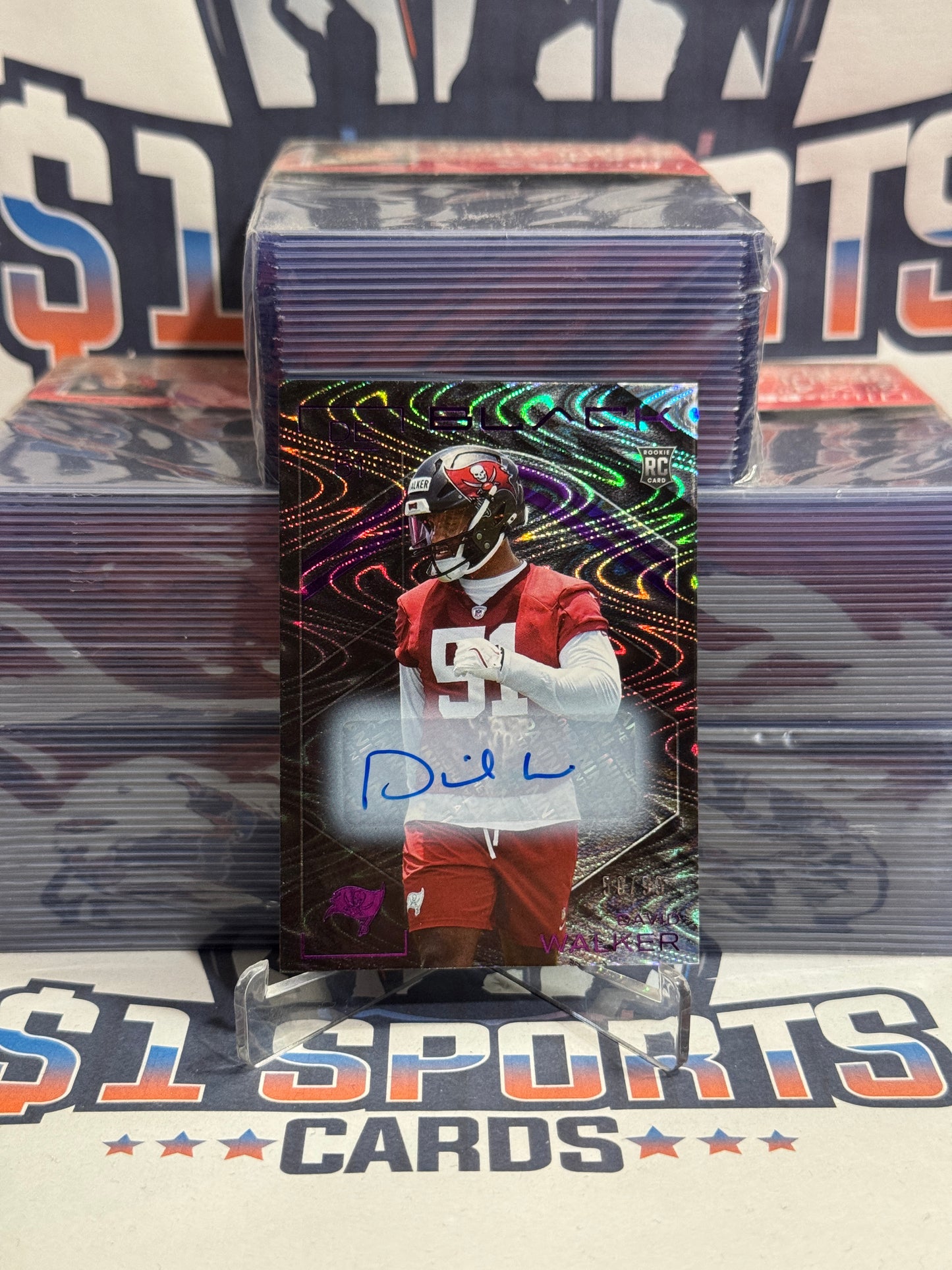 2025 Panini Black (Purple Prizm, Auto 50/99) David Walker Rookie #189
