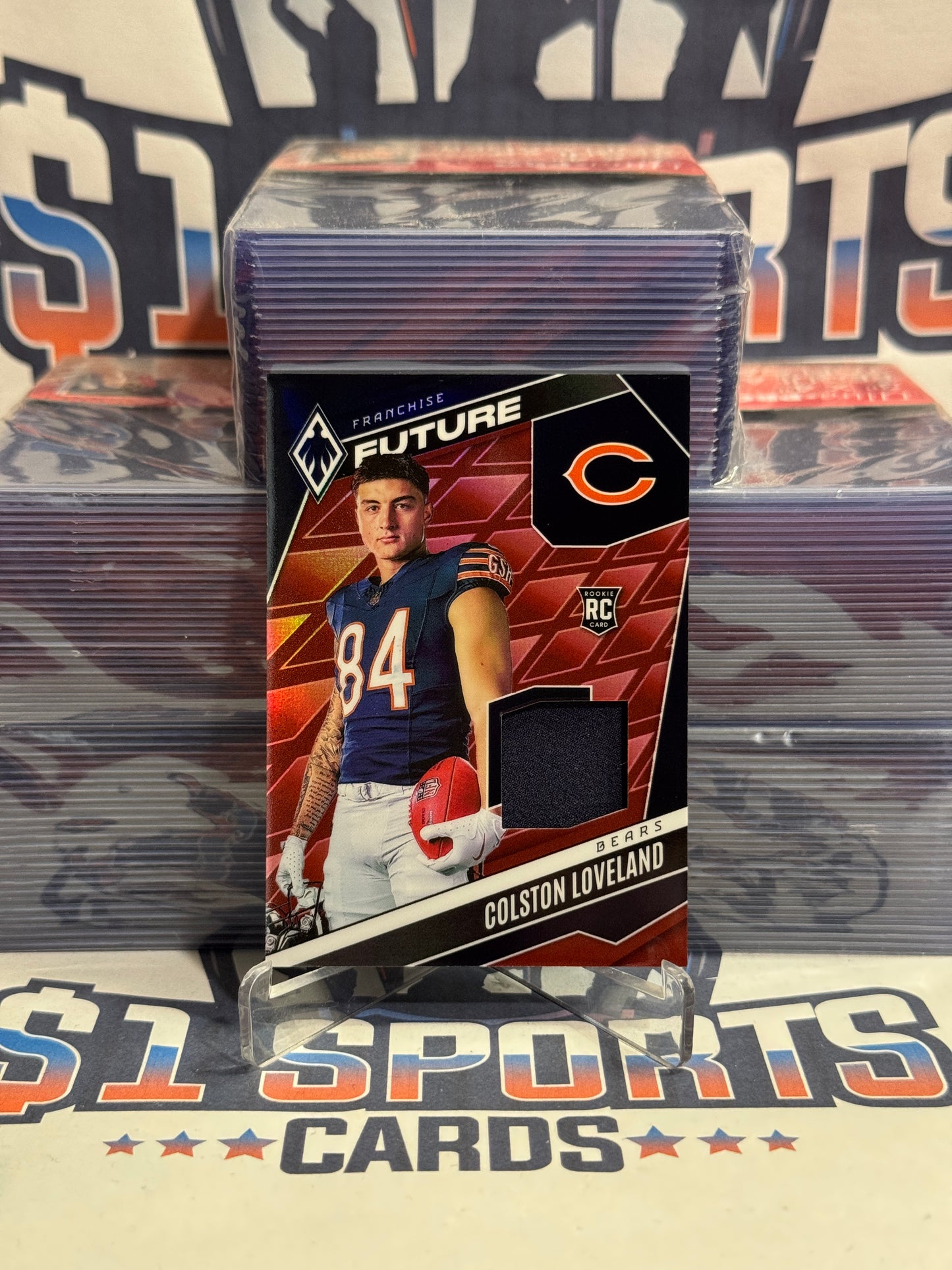 2024 Panini Phoenix (Red Prizm, Franchise Future Material Relic 20/249) Colston Loveland Rookie #FFM-CLD