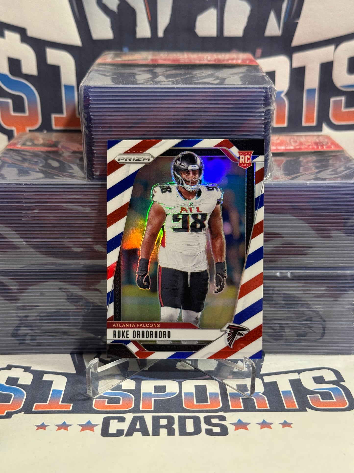 2024 Panini Prizm (Red White Blue Prizm) Ruke Orhorhoro Rookie #386