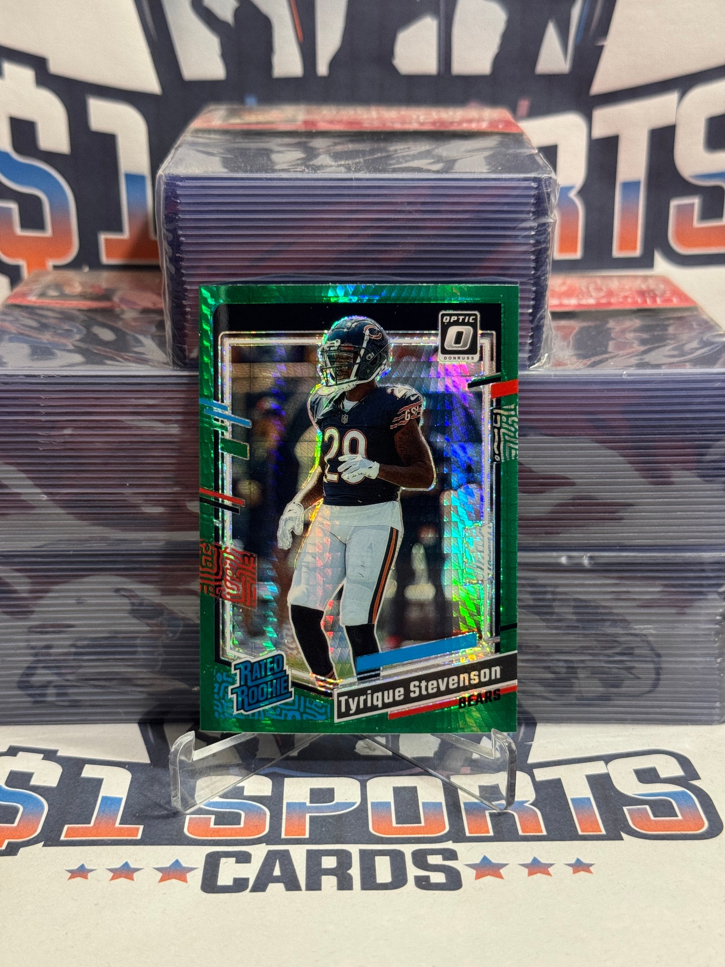2023 Donruss Optic (Green Pulsar Prizm, Rated Rookie) Tyrique Stevenson #219