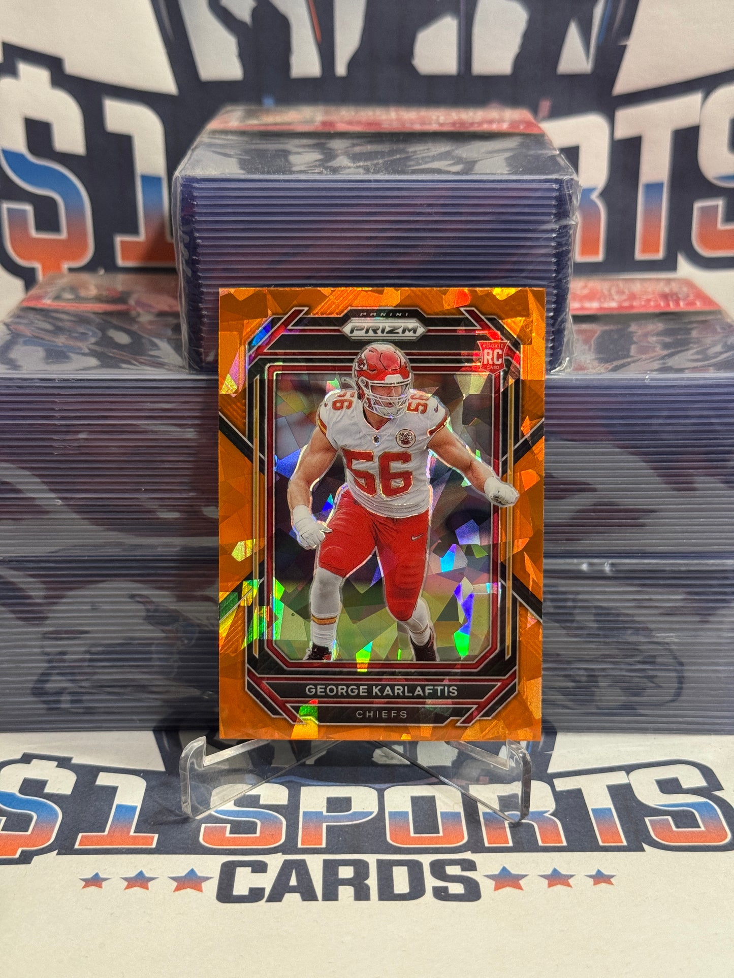 2022 Panini Prizm (Orange Disco Prizm) George Karlaftis Rookie #378