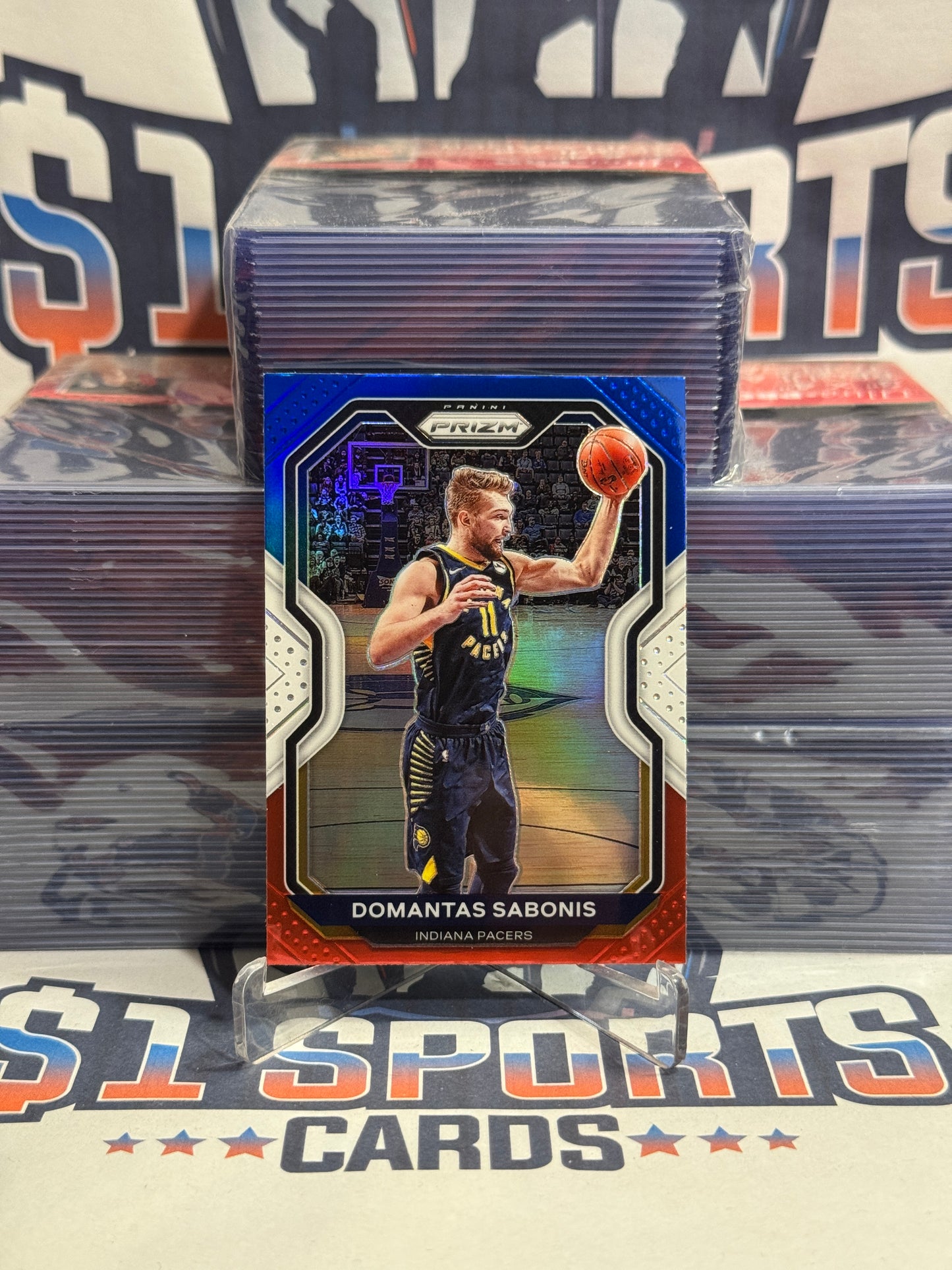 2020 Panini Prizm (Red White Blue Prizm) Domantas Sabonis #23
