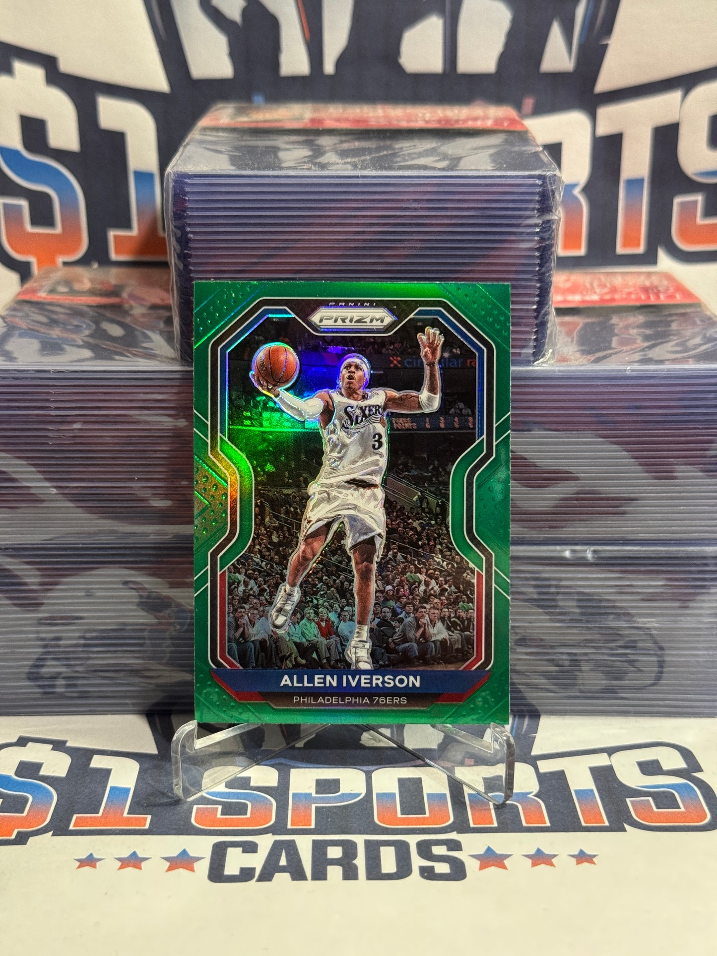 2020 Panini Prizm (Green Prizm) Allen Iverson #19