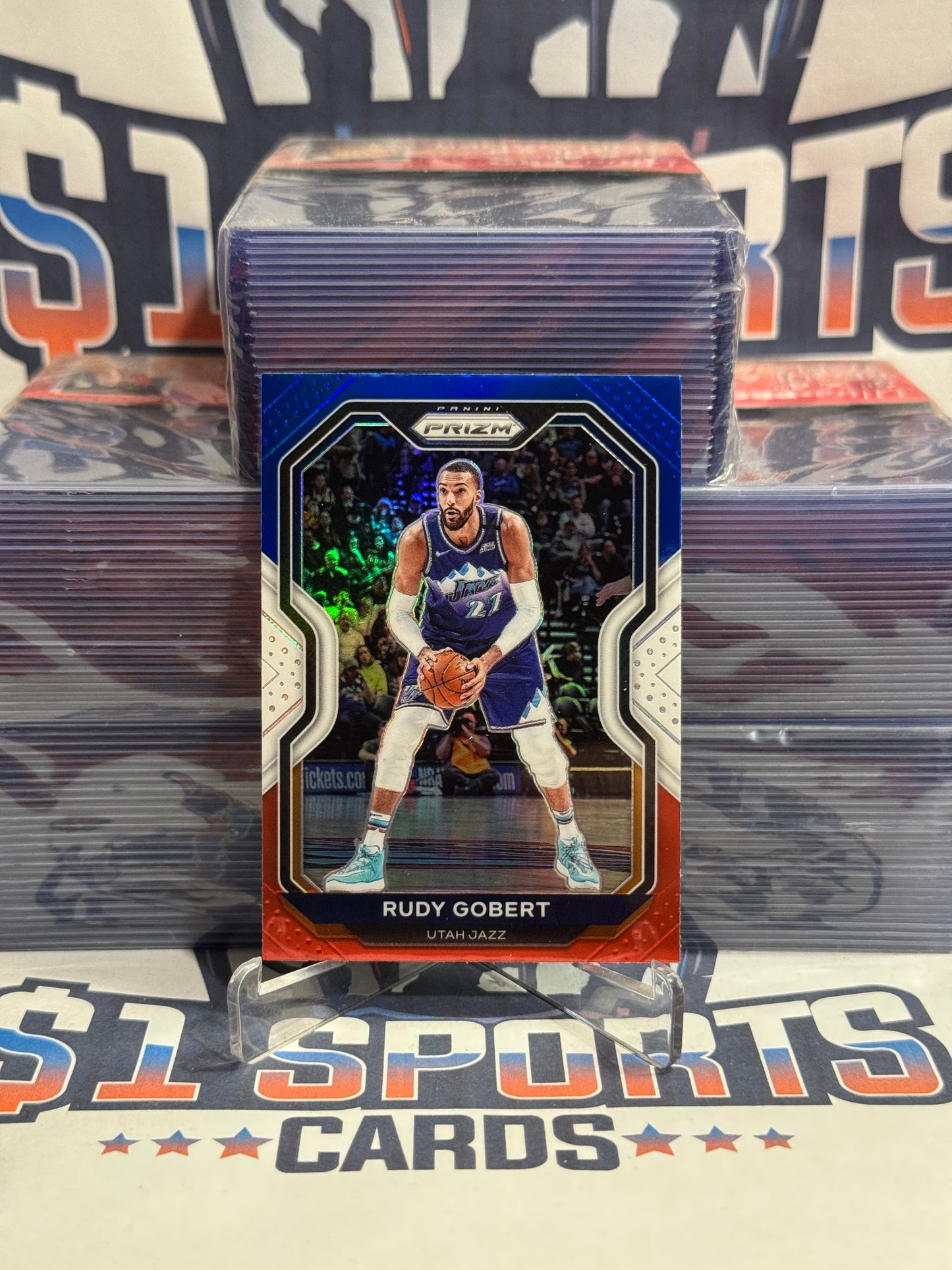 2020 Panini Prizm (Red White Blue Prizm) Rudy Gobert #53
