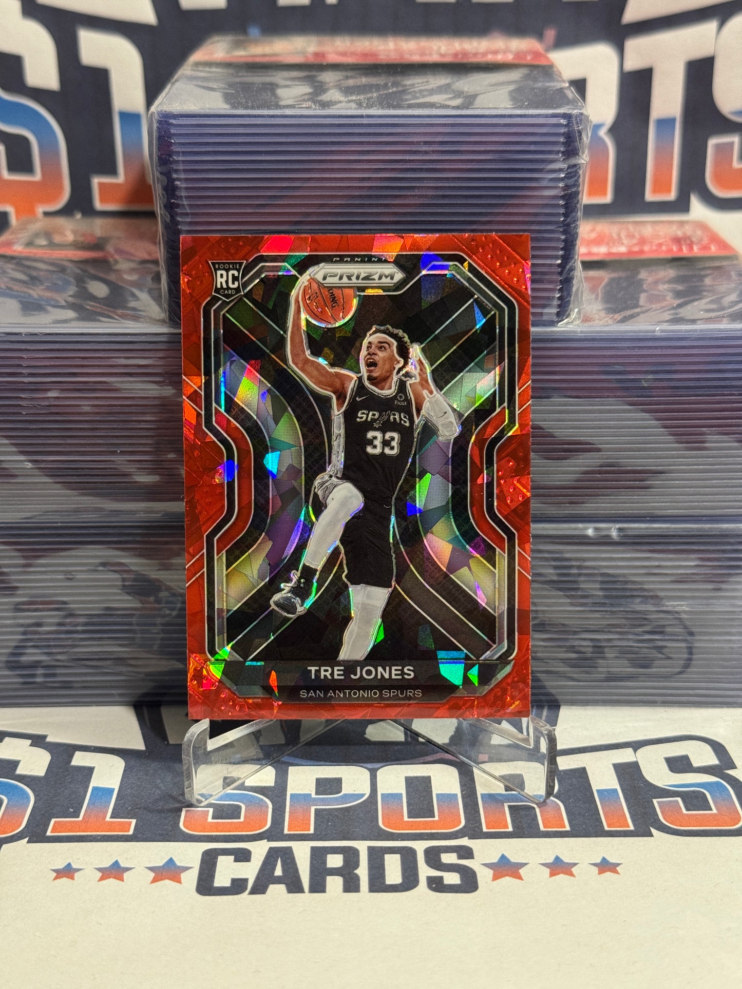 2020 Panini Prizm (Red Ice Prizm) Tre Jones Rookie #291