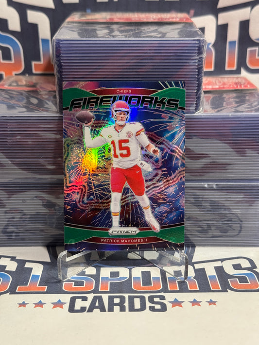 2024 Panini Prizm (Green Prizm, Fireworks) Patrick Mahomes II #1