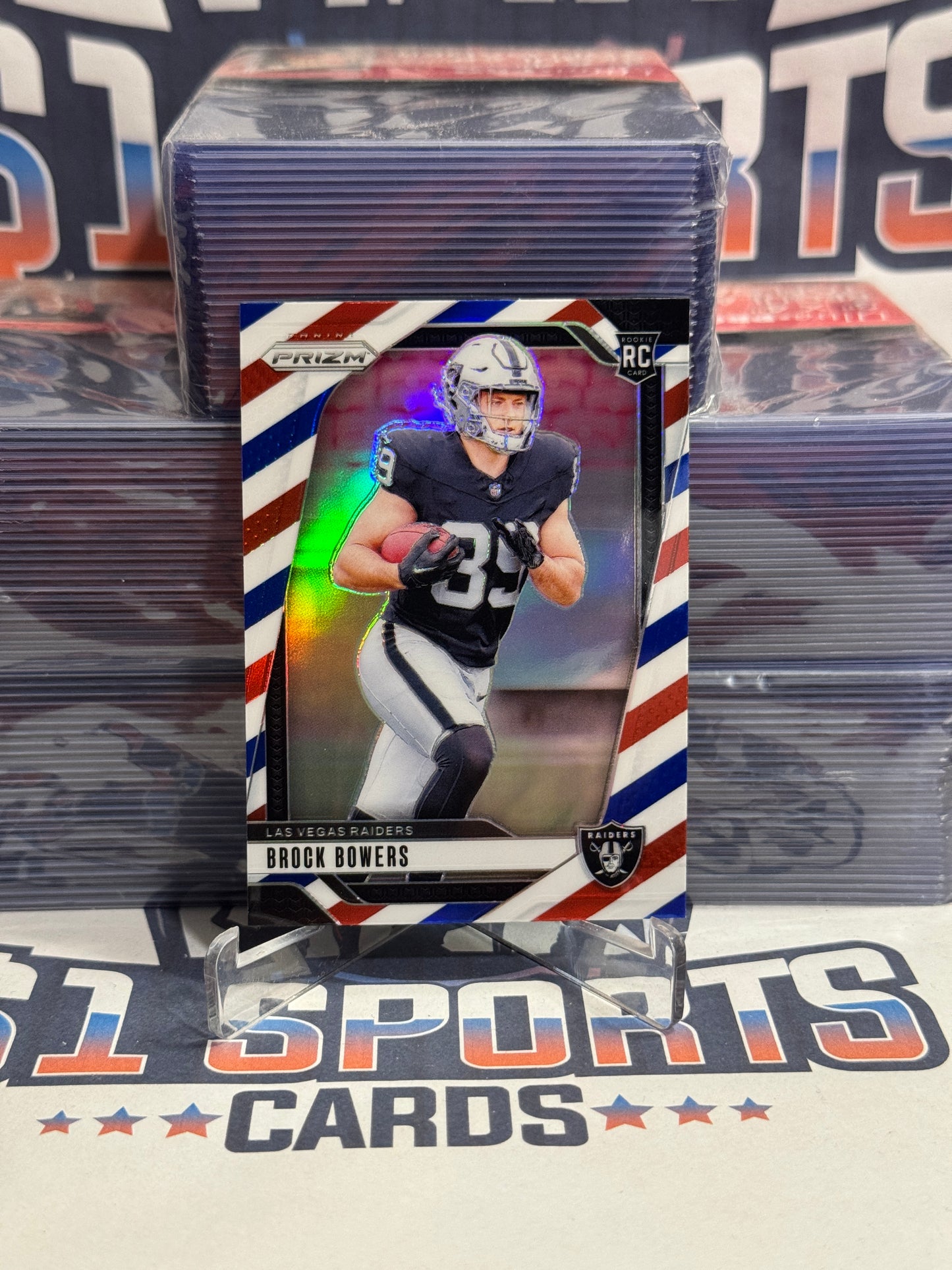 2024 Panini Prizm (Red White Blue Prizm) Brock Bowers Rookie #315