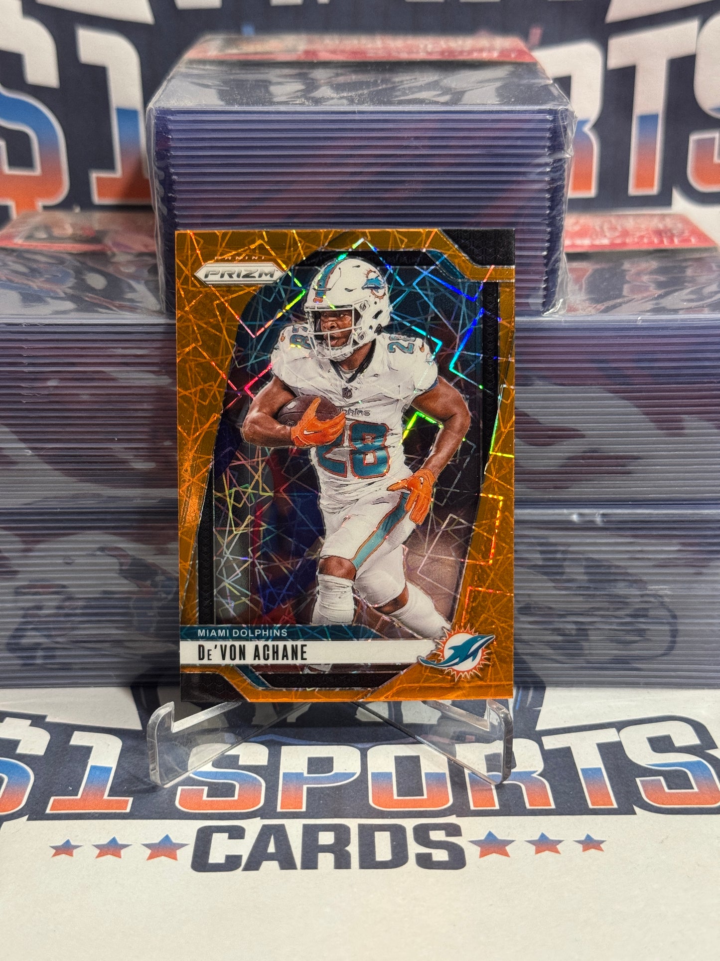 2024 Panini Prizm (Orange Lazer Prizm) De'Von Achane #176