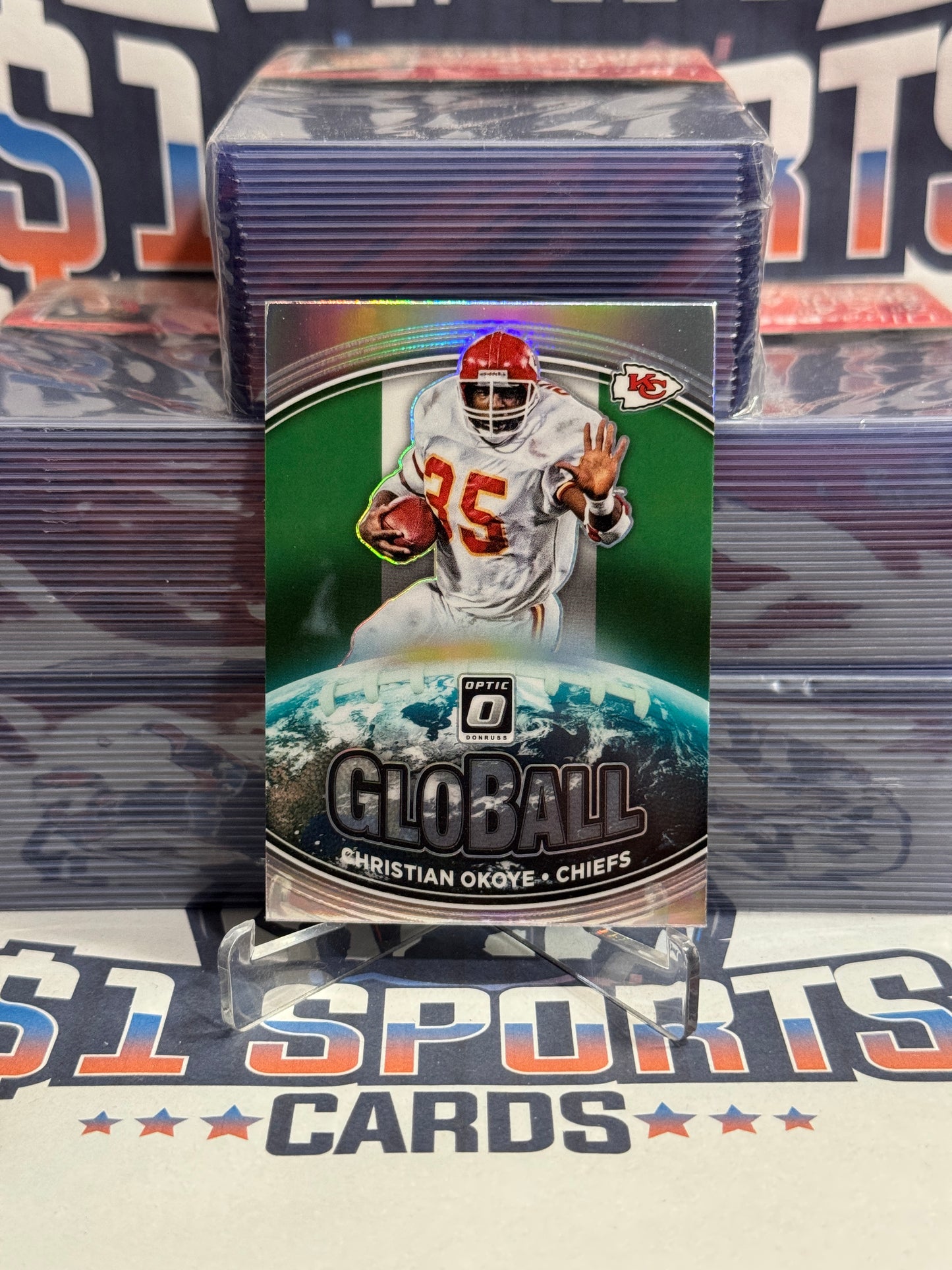 2021 Donruss Optic (Holo Prizm, Global) Christian Okoye #GB-12