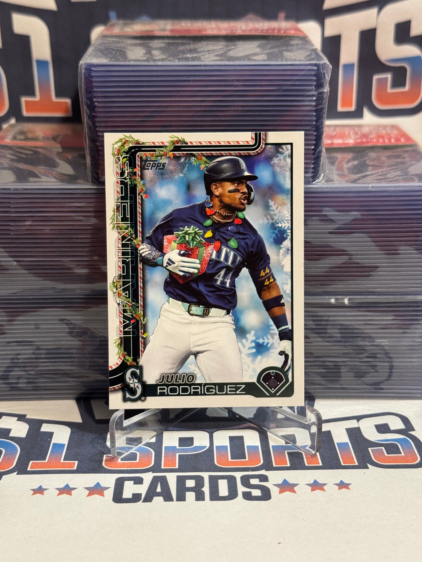 2025 Topps Holiday (Christmas Lights Variation) Julio Rodriguez #H186