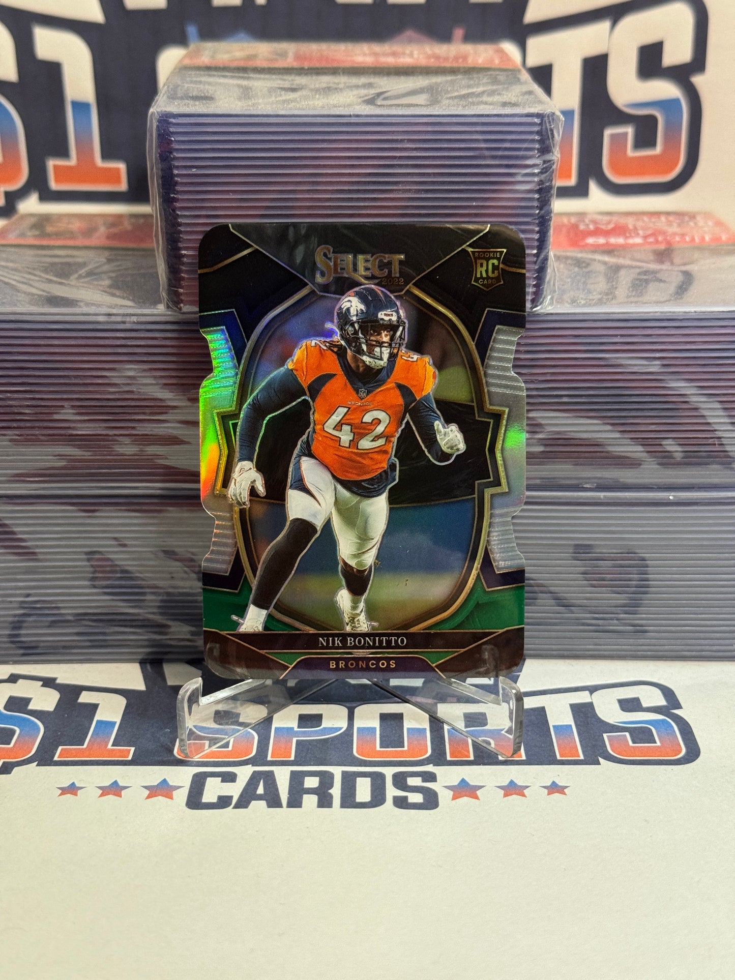 2022 Panini Select (Black White Green Die Cut Prizm) Nik Bonitto Rookie #25
