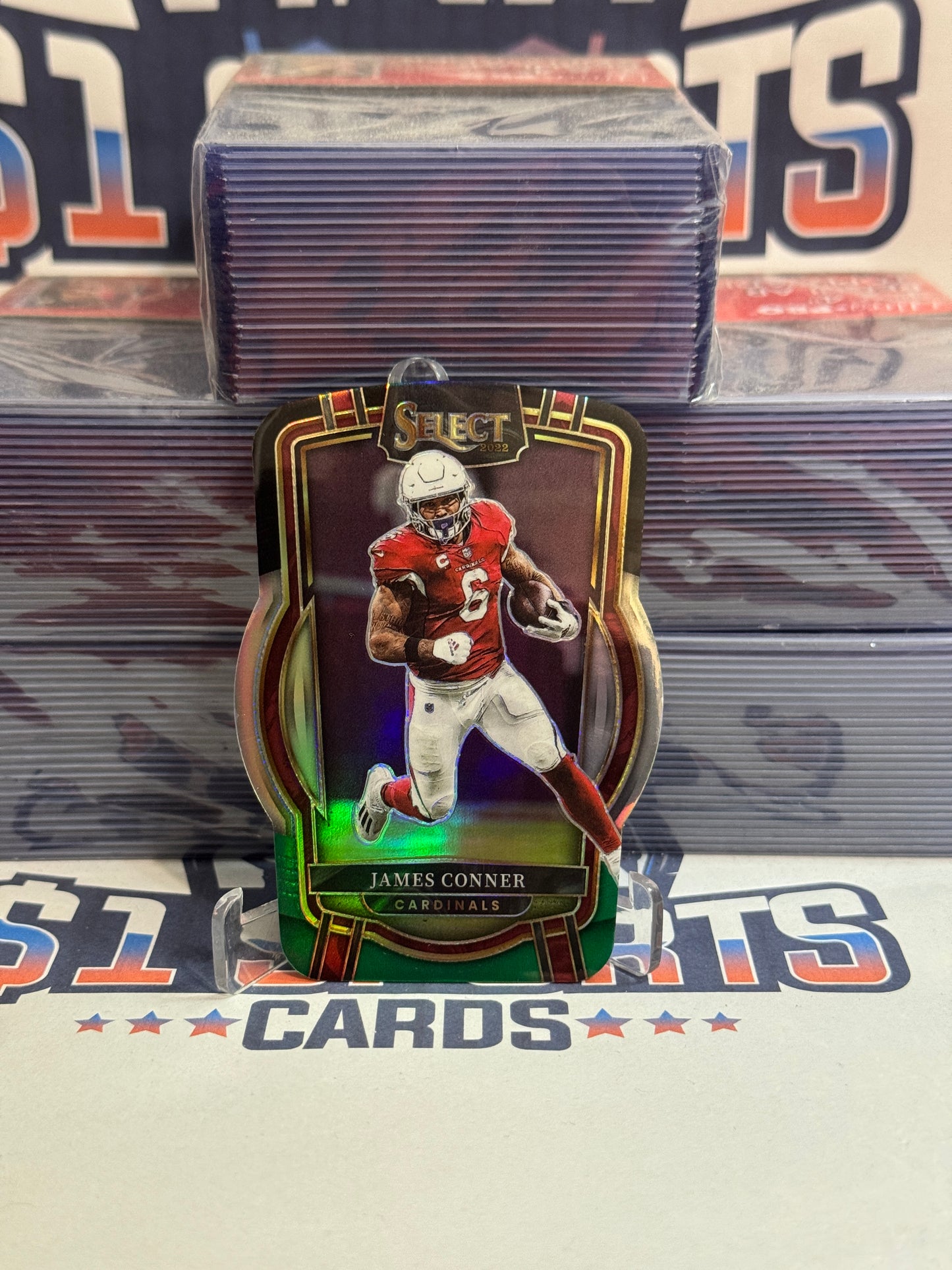 2022 Panini Select (Black White Green Die Cut Prizm) James Conner #299
