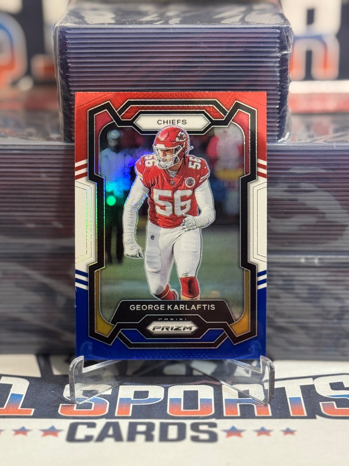 2023 Panini Prizm (Red White Blue Prizm) George Karlaftis #143