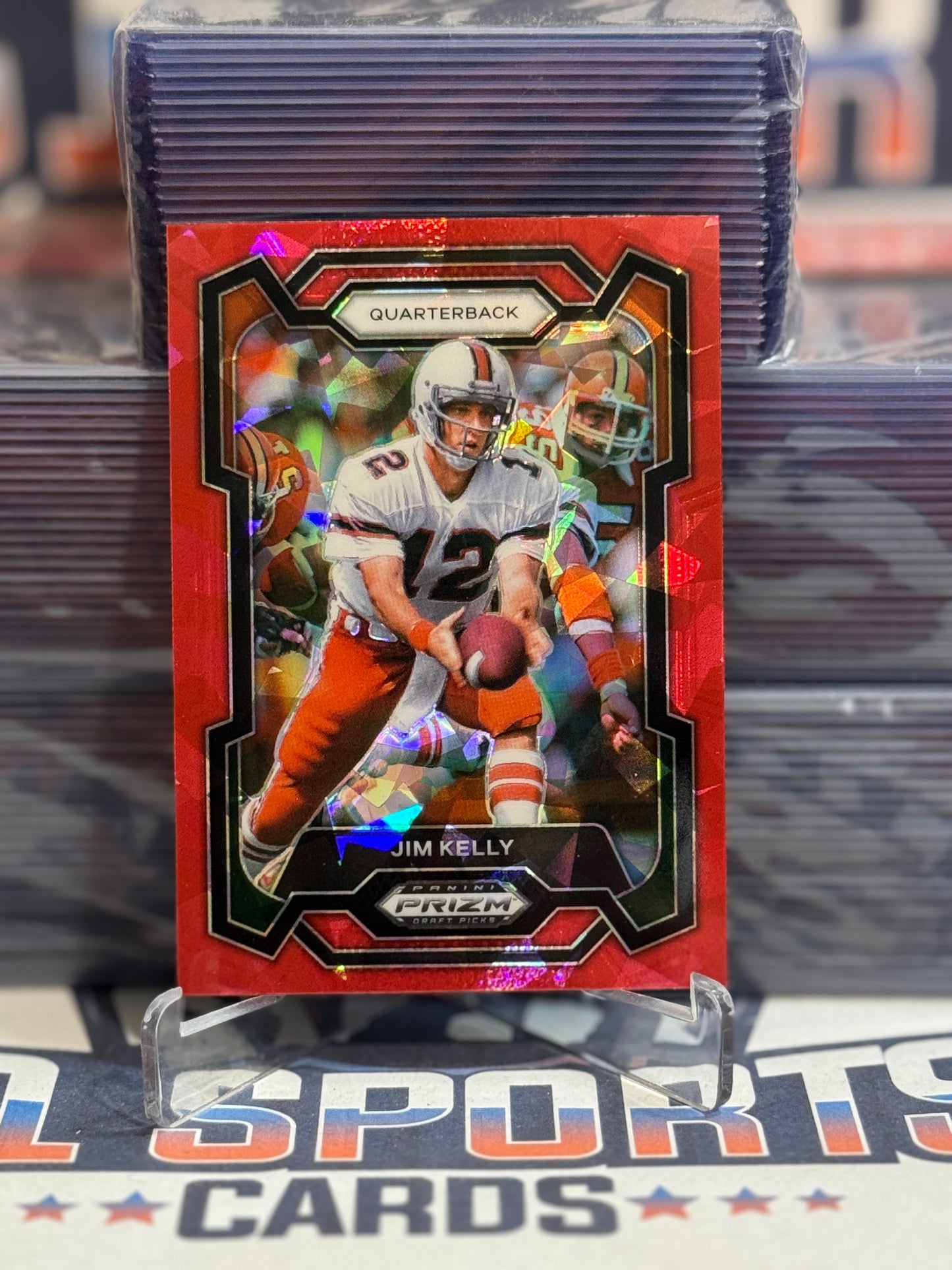 2024 Panini Prizm Draft Picks (Red Ice Prizm) Jim Kelly #9