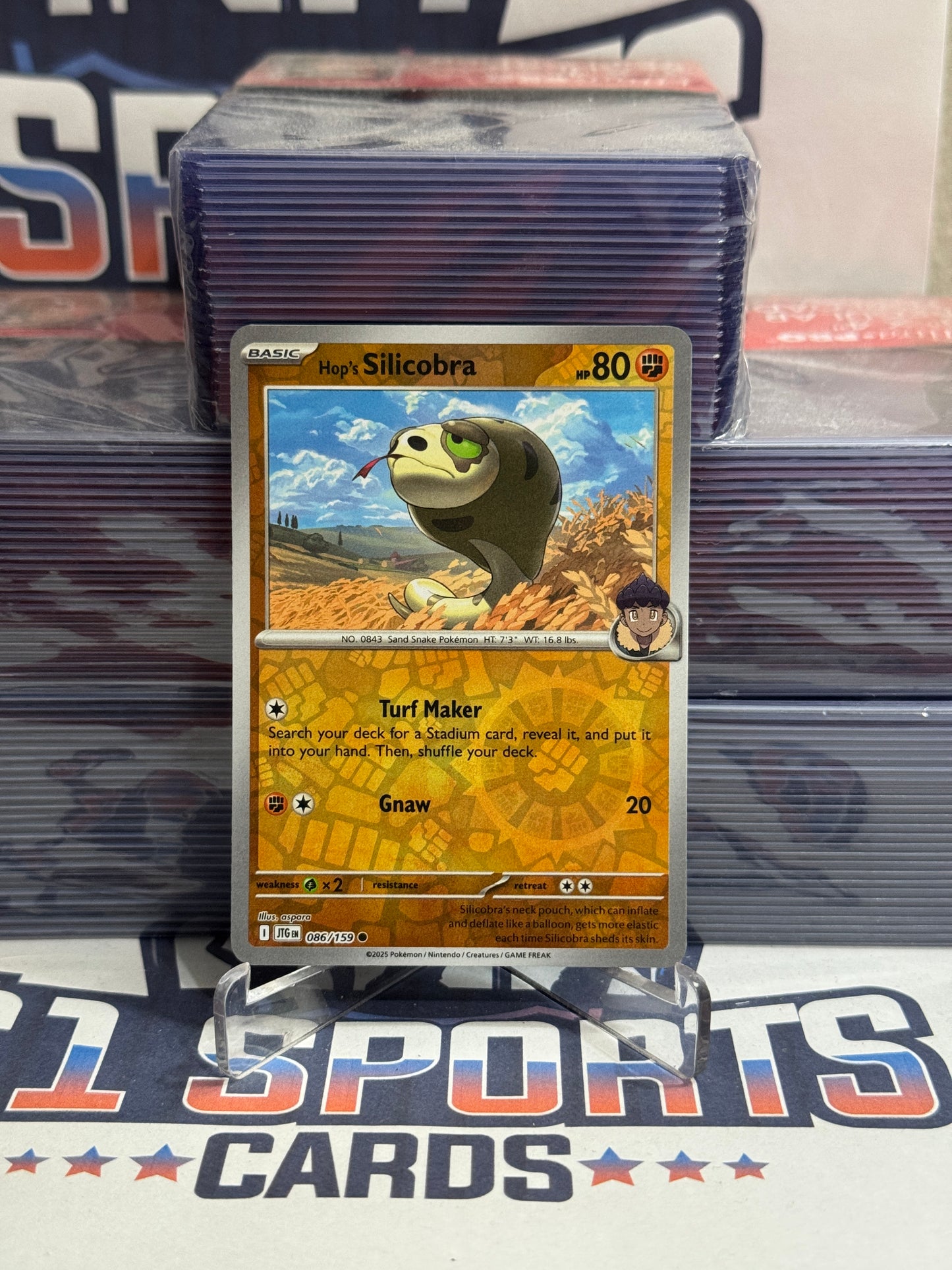 Pokemon TCG: Journey Together - Hop's Silicobra (Reverse Holo, Common) #86