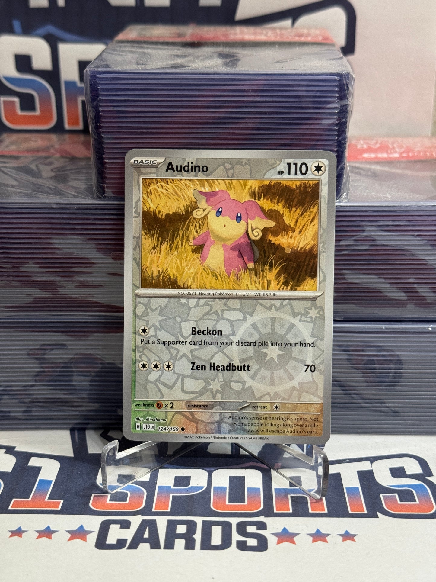 Pokemon TCG: Journey Together - Audino (Reverse Holo, Common) #124