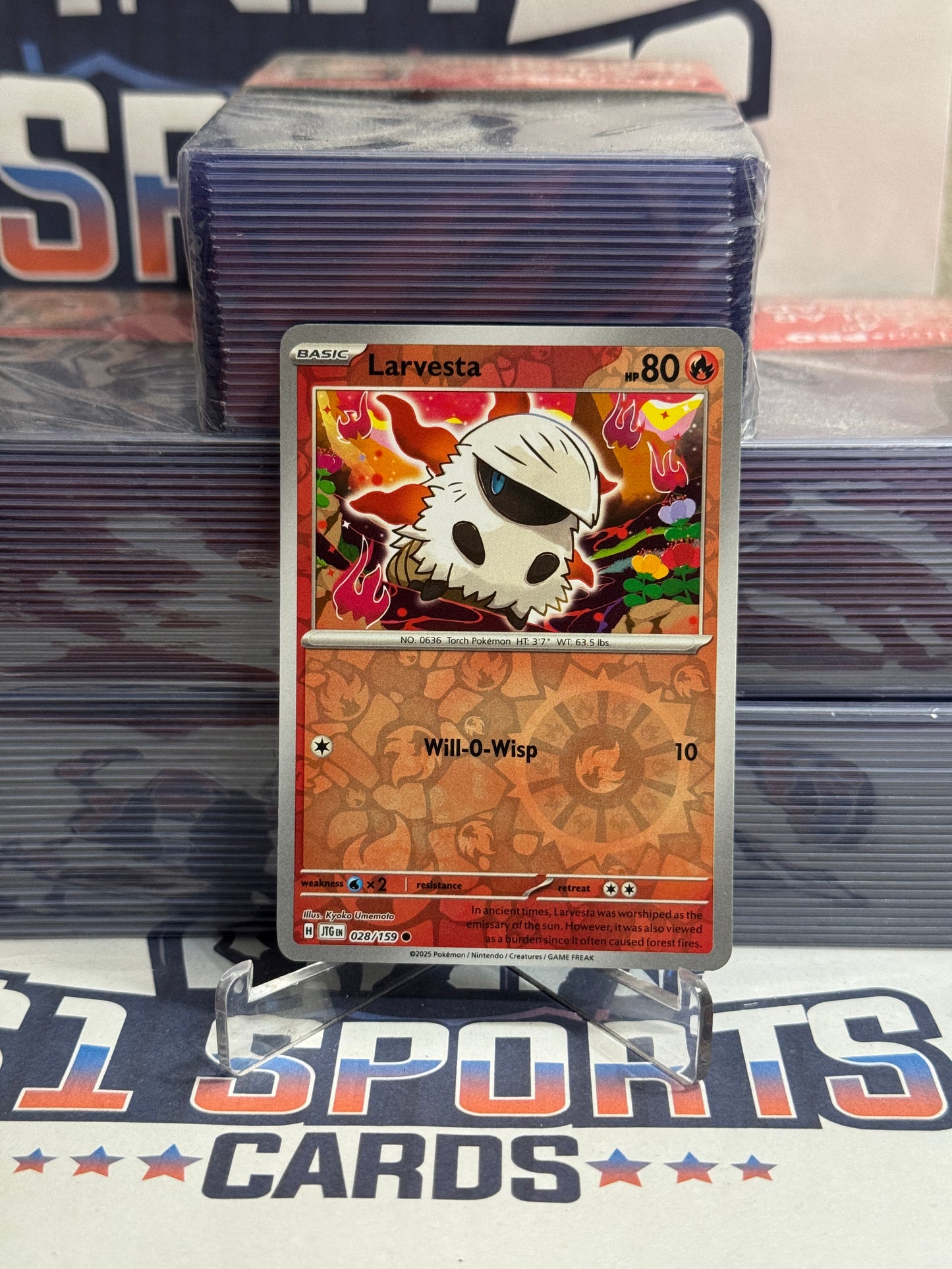 Pokemon TCG: Journey Together - Larvesta (Reverse Holo, Common) #28