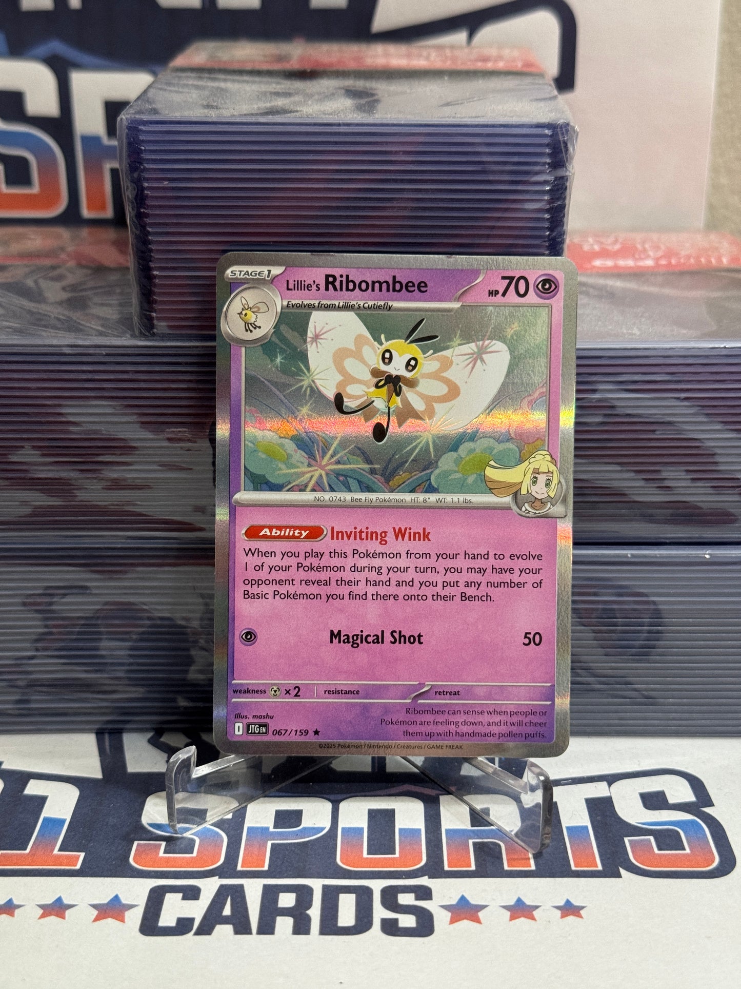 Pokemon TCG: Journey Together - Lillie's Ribombee (Holo, Rare) #67