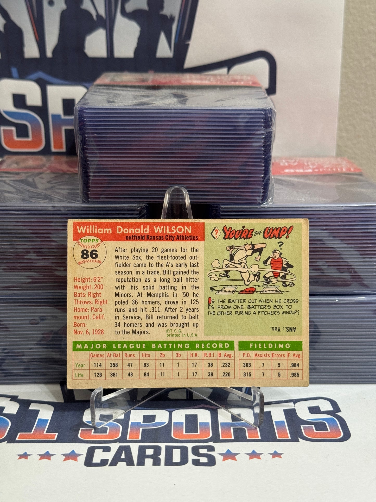 1955 Topps Bill Wilson #86