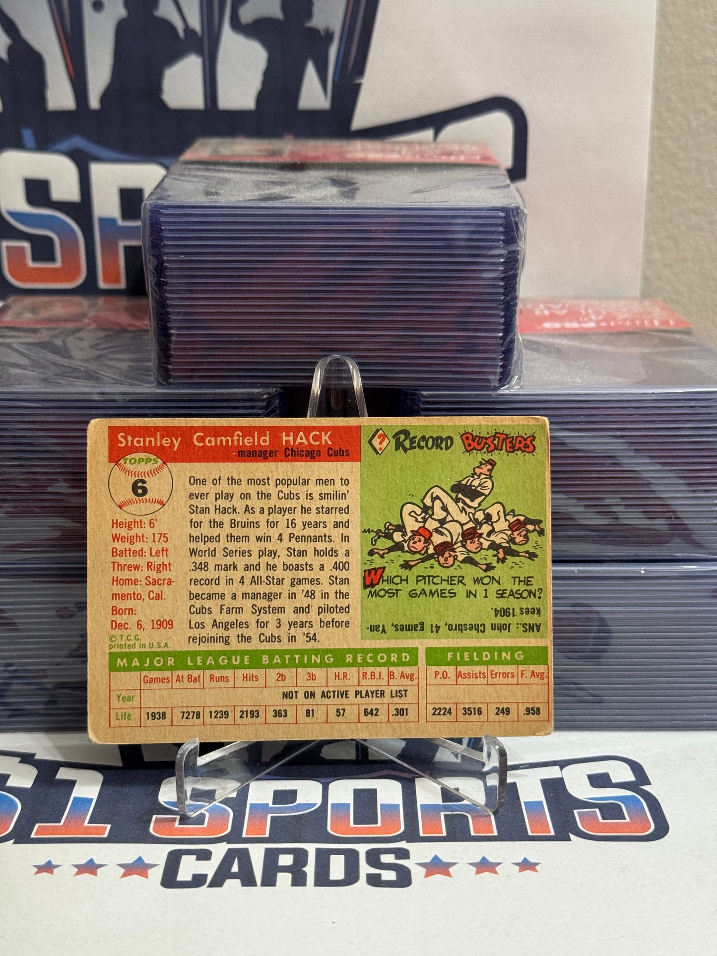 1955 Topps Stan Hack #6