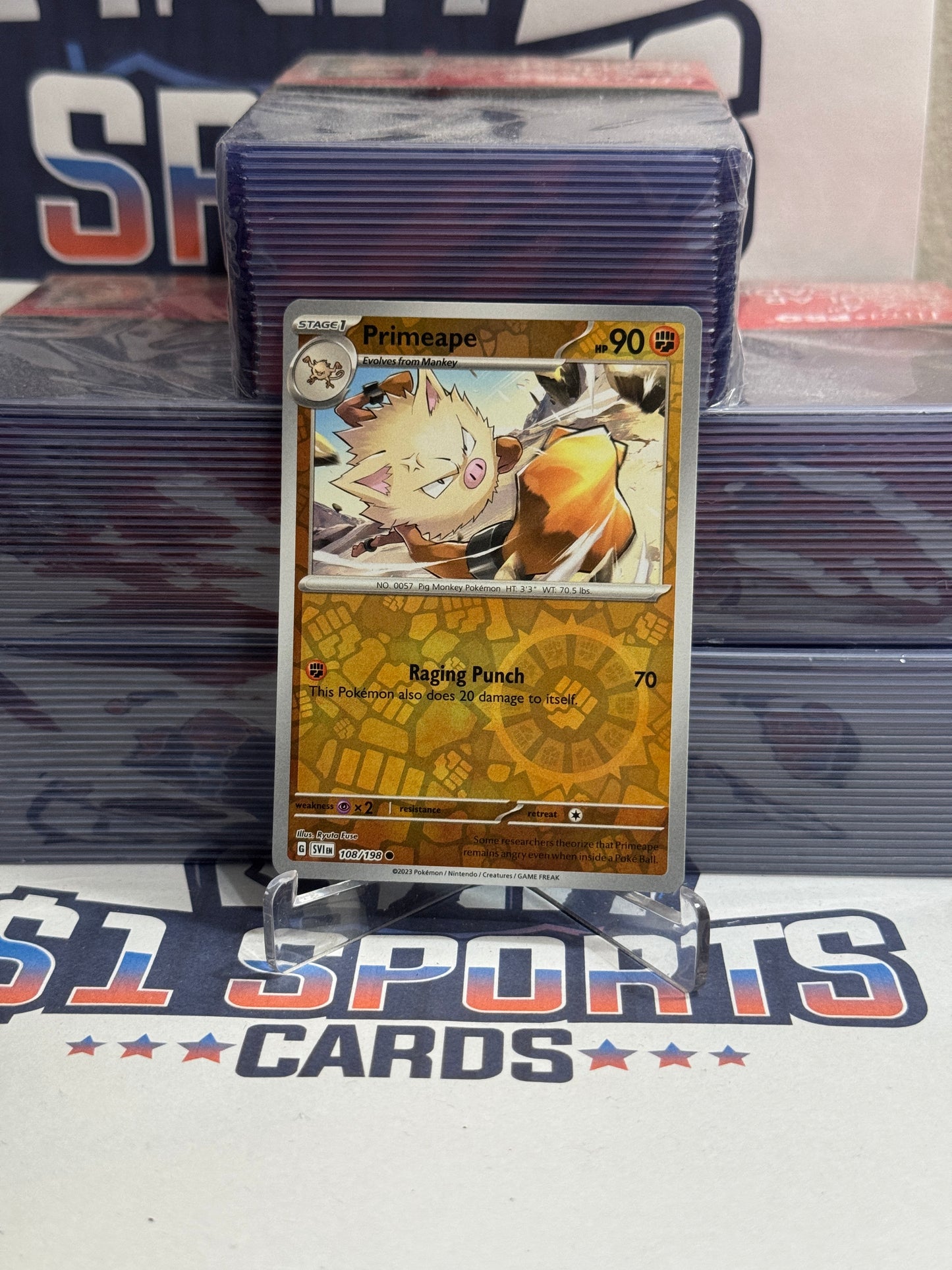 Pokemon TCG: Scarlet & Violet - Primeape (Reverse Holo, Common) #108