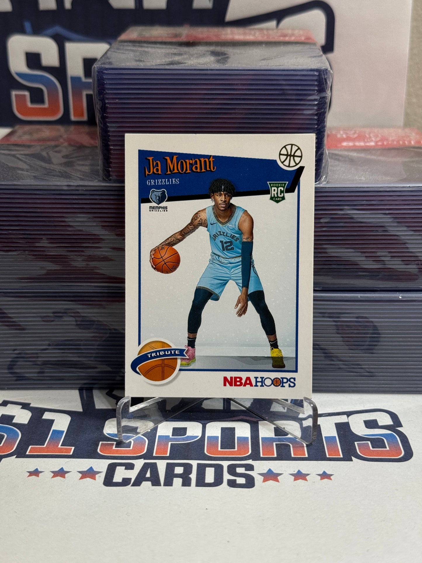 2019 NBA Hoops (Tribute) Ja Morant Rookie #297