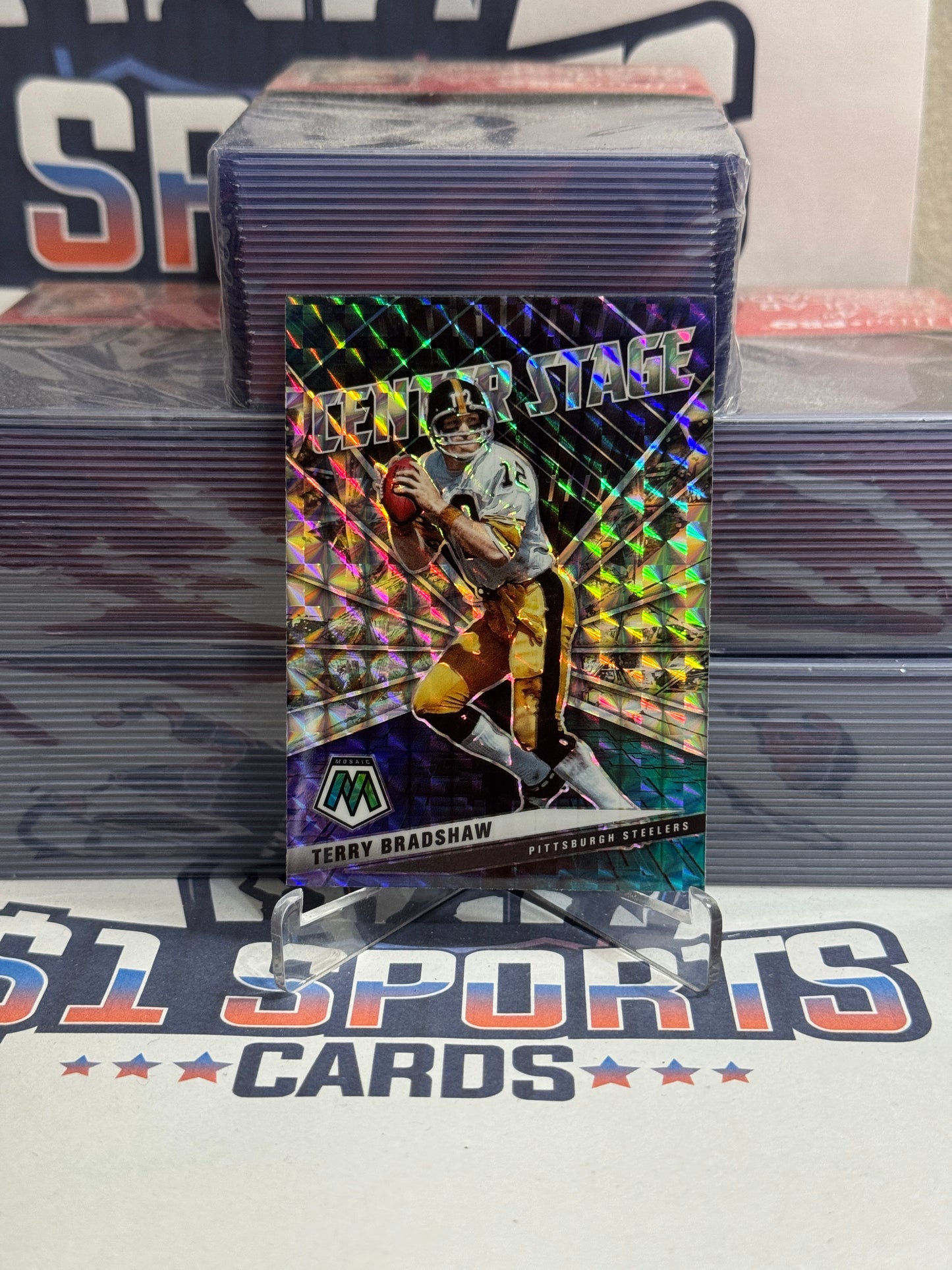 2021 Panini Mosaic (Mosaic Prizm, Center Stage) Terry Bradshaw #CS27