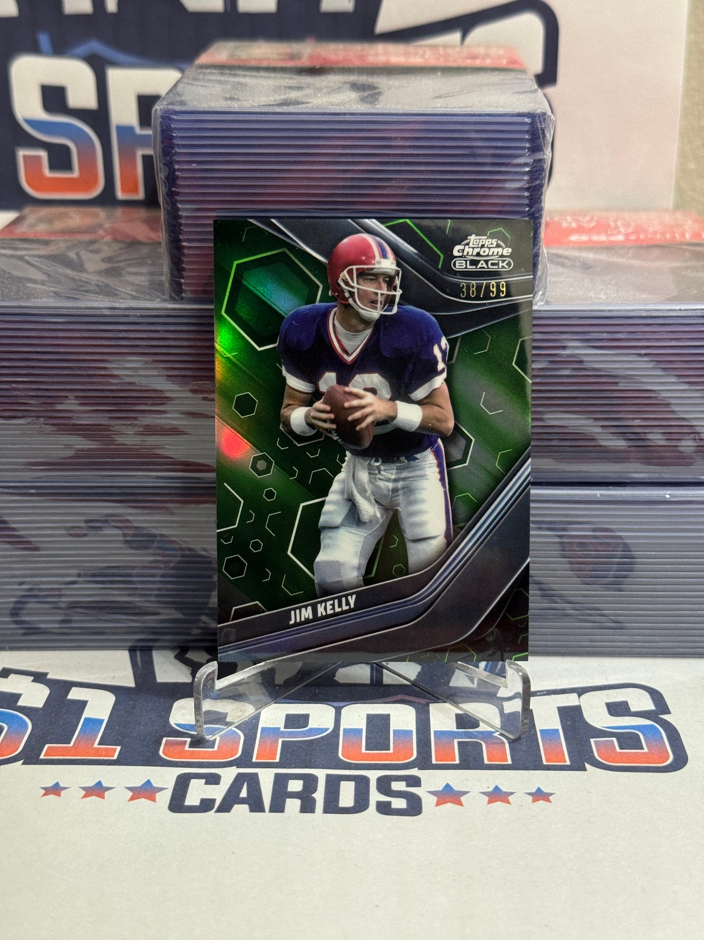 2024 Topps Chrome Black (Green, 38/99) Jim Kelly #105