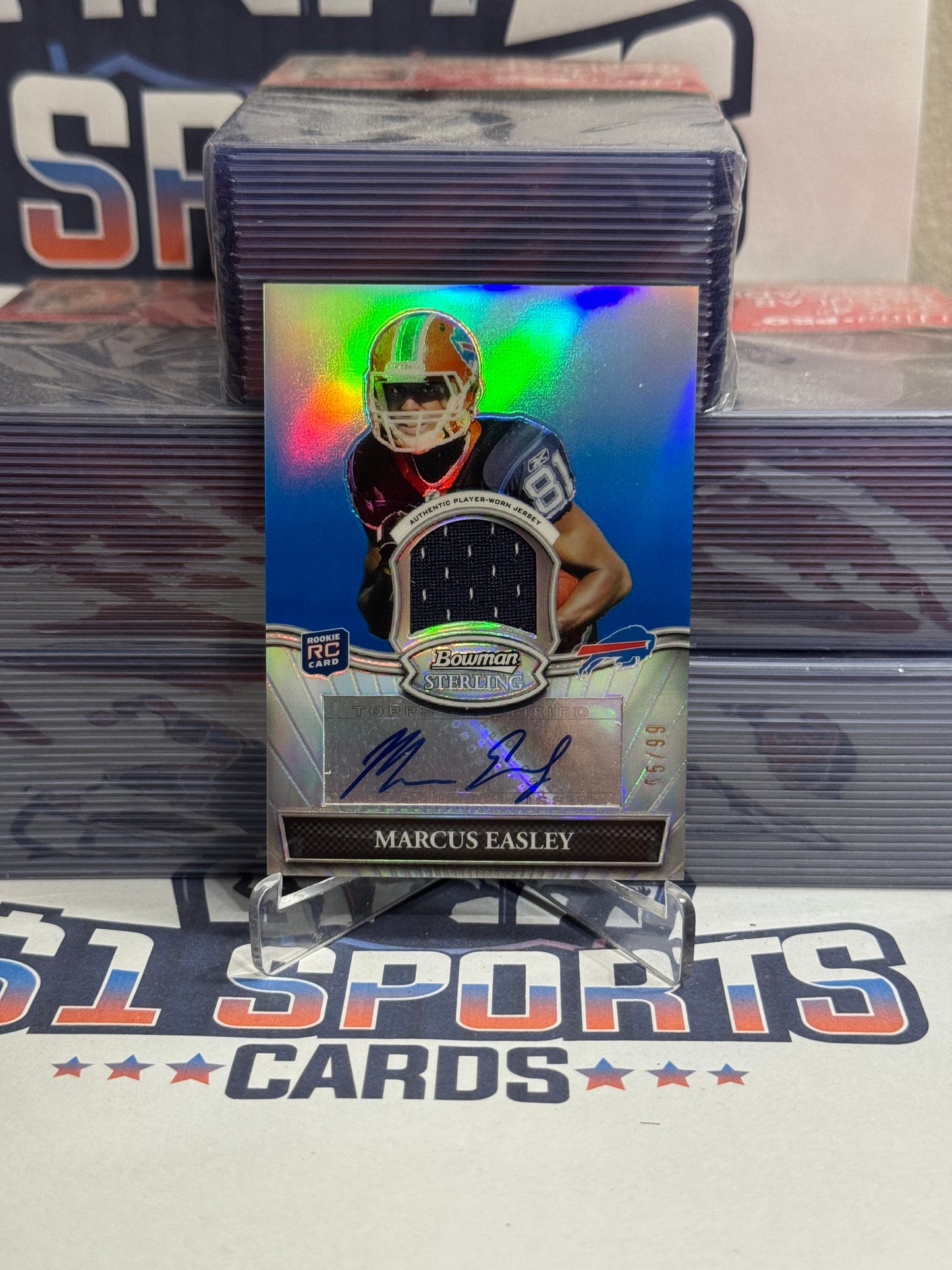 2010 Bowman Sterling (Blue, Auto Relic 55/99) Marcus Easley Rookie #BSAR-ME