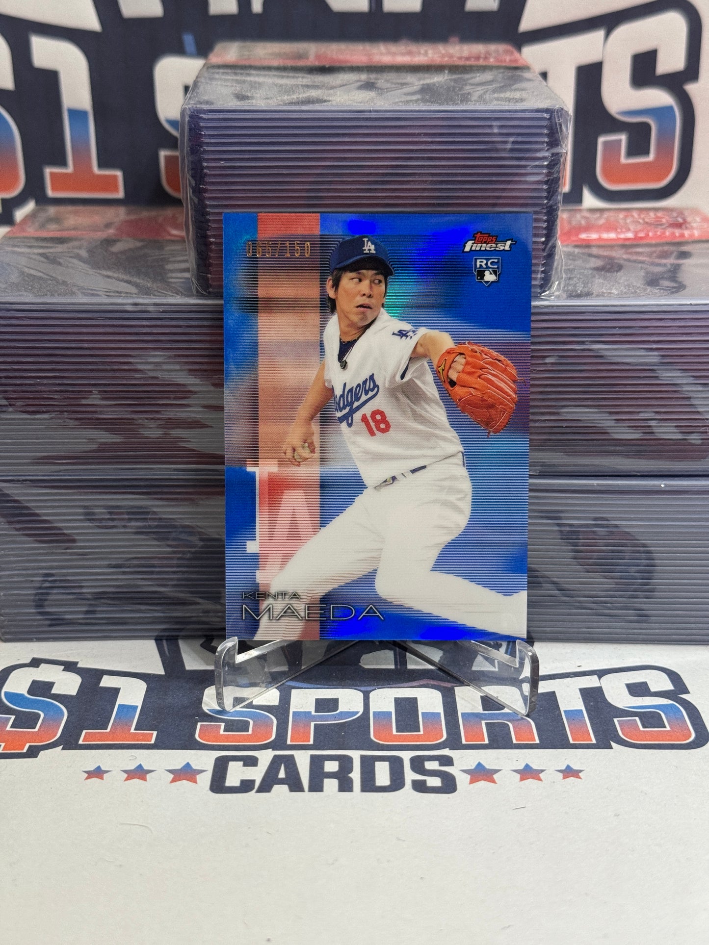 2016 Topps Finest (Blue Refractor, 65/150) Kenta Maeda Rookie #25