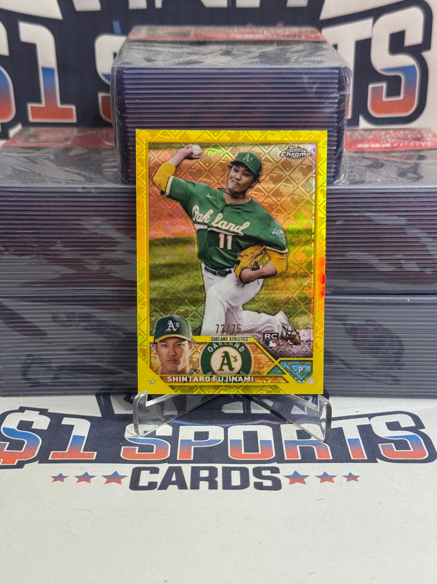2023 Topps Chrome (Yellow Logofractor 73/75) Shintaro Fujinami Rookie #97