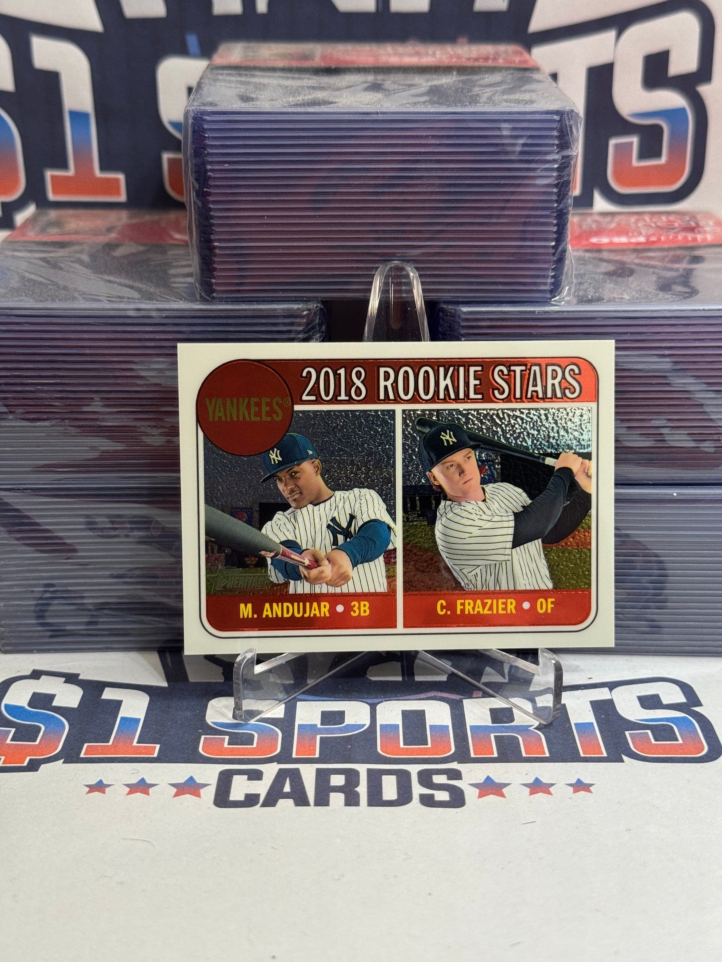 2018 Topps Heritage (Chrome, Rookie Stars 335/999) Clint Frazier & Miguel Andujar #114