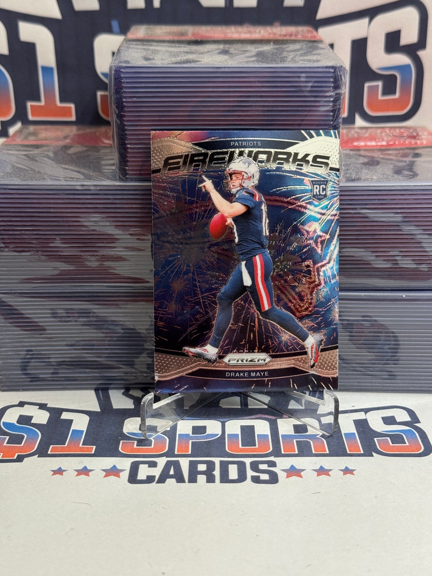 2024 Panini Prizm (Fireworks) Drake Maye Rookie #22