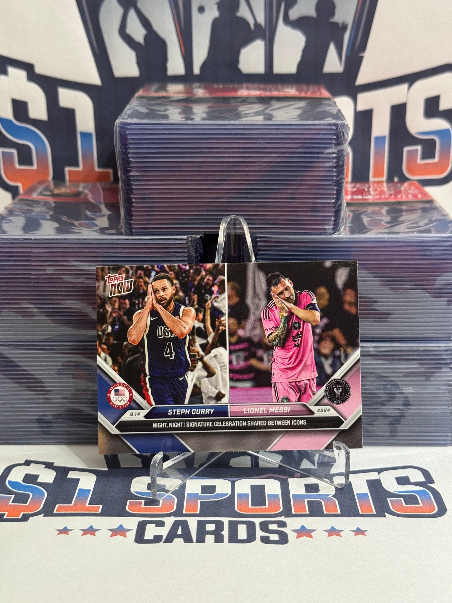 2024 Topps Now (/110,182) Stephen Curry & Lionel Messi #128