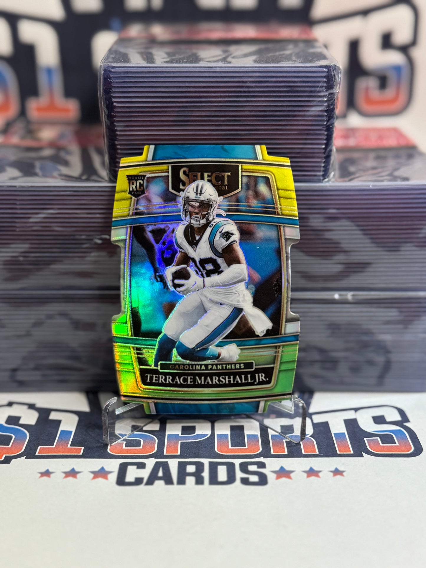 2021 Panini Select (Green Yellow Die Cut Prizm) Terrace Marshall Jr. Rookie #62