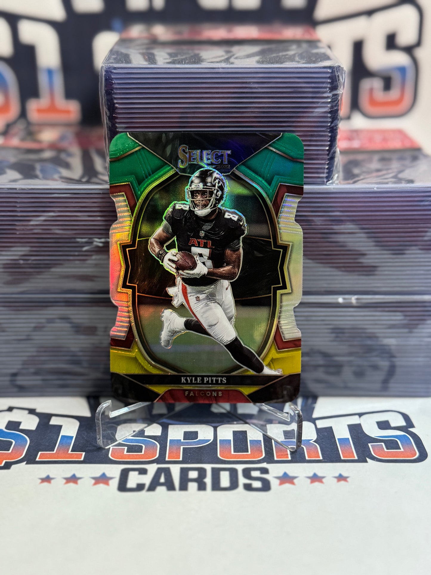 2022 Panini Select (Green Yellow Die Cut Prizm) Kyle Pitts #37